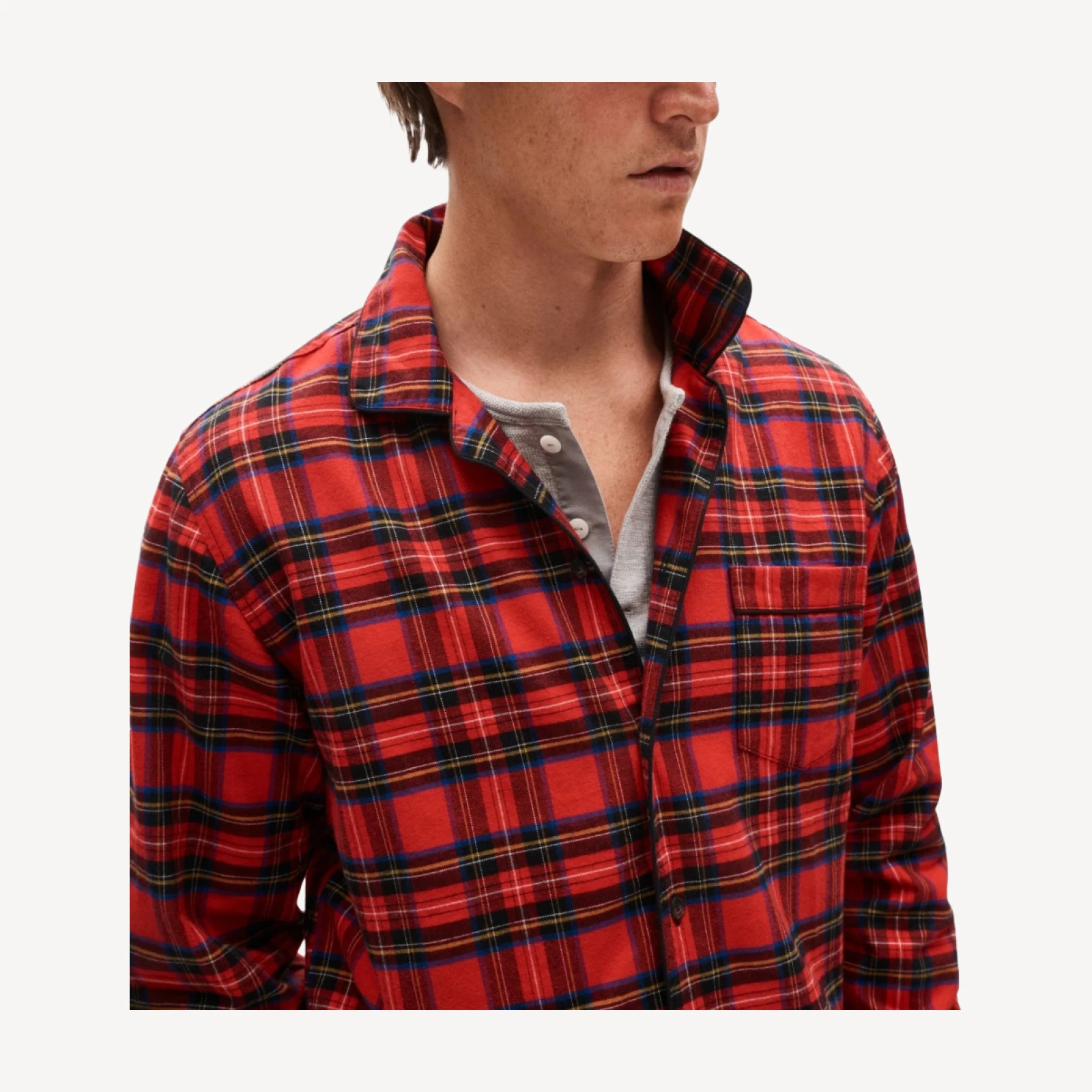 Flannel pajama set in plaid