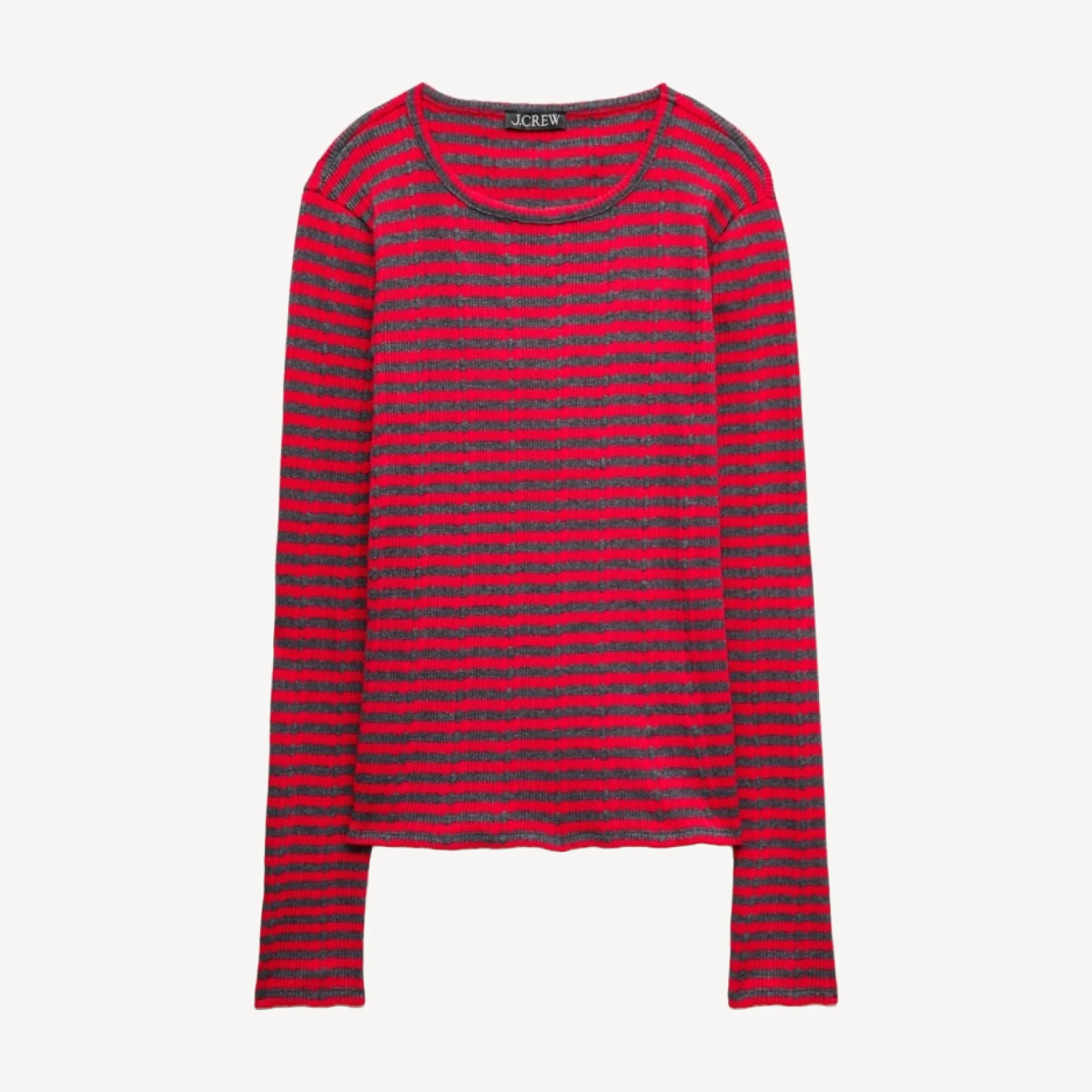 Pointelle long-sleeve T-shirt in stripe