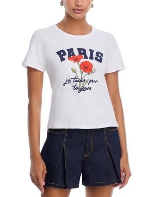 Cinq a Sept Paris Poppies Shrunken Tee