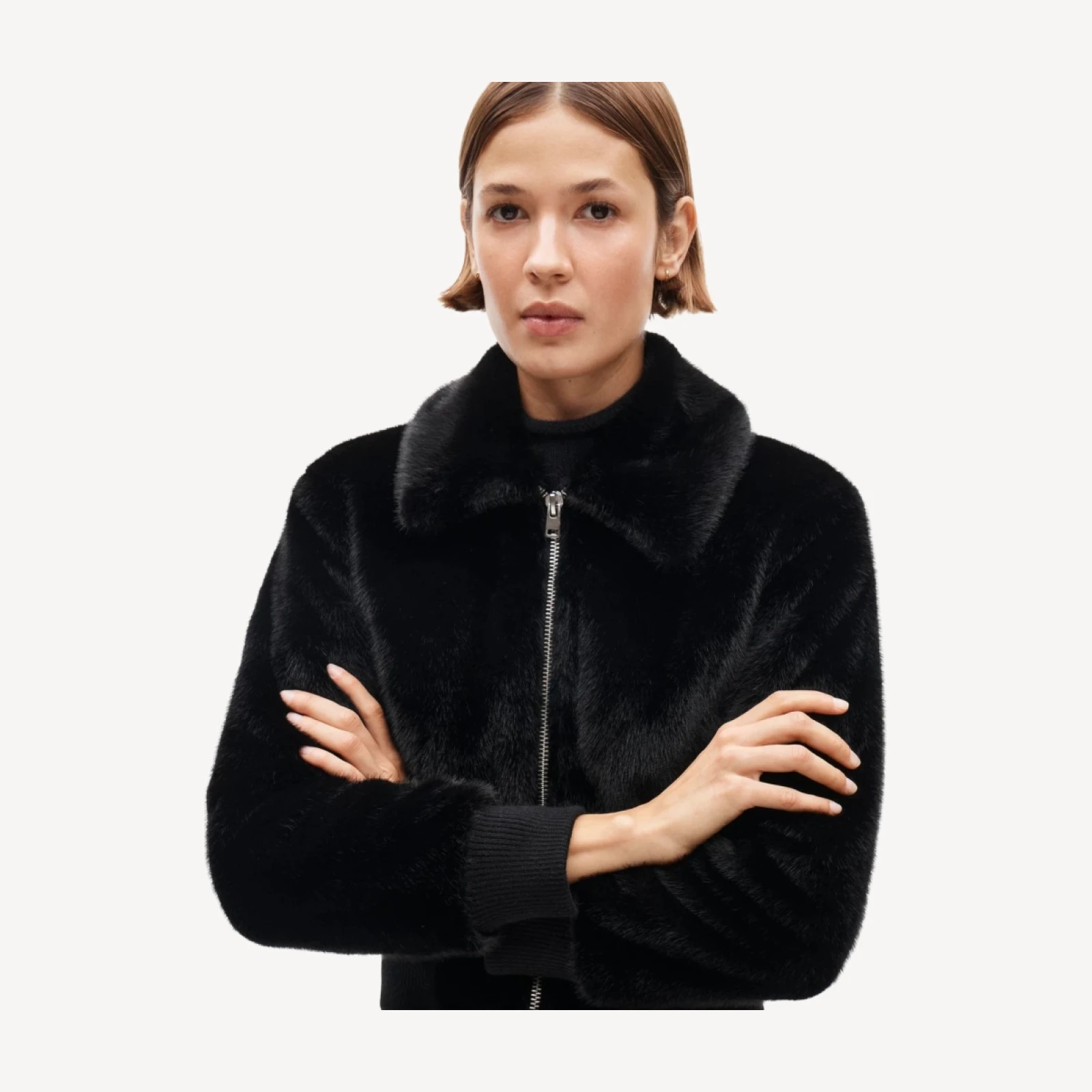 Bomber jacket in faux fur