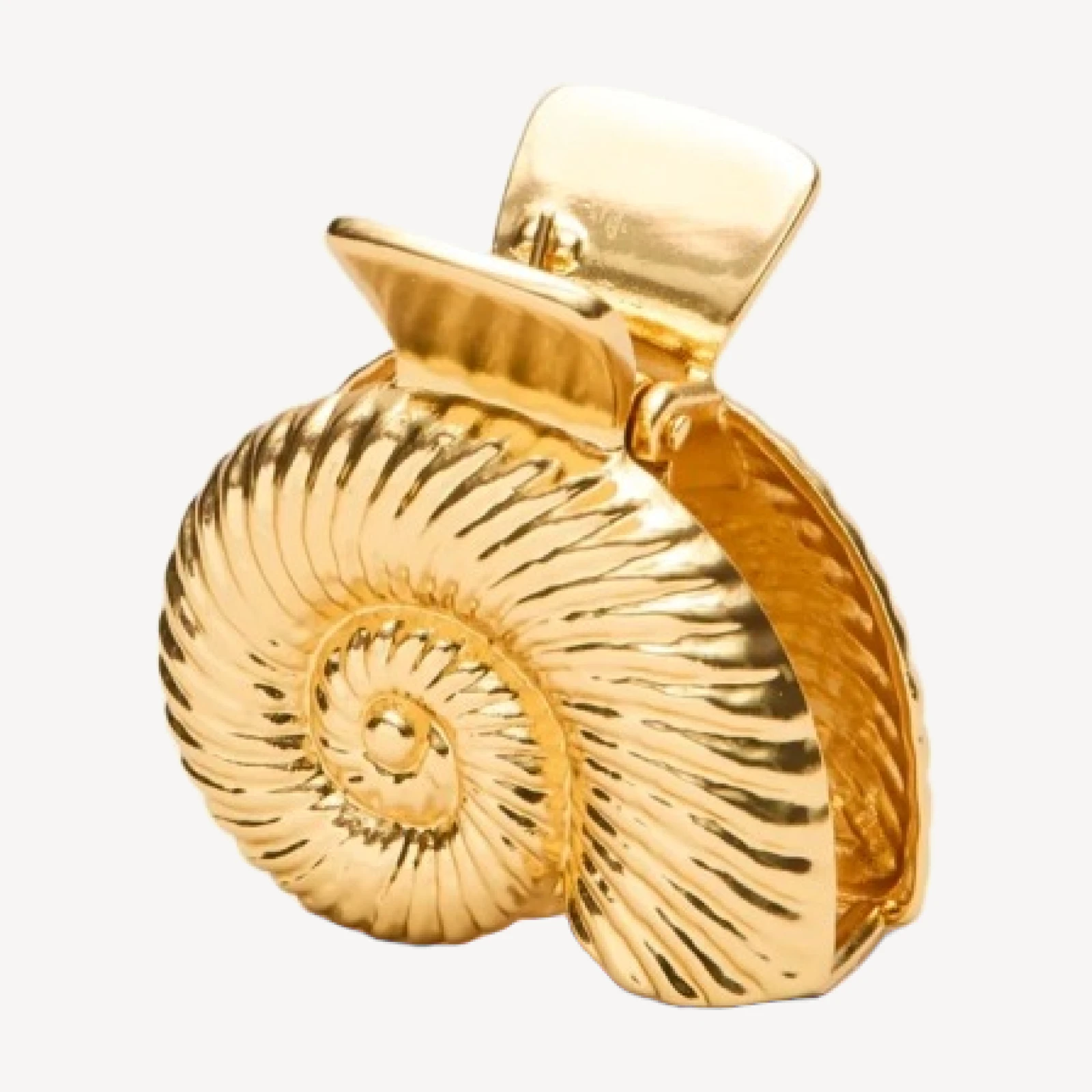 Metallic shell claw hair clip