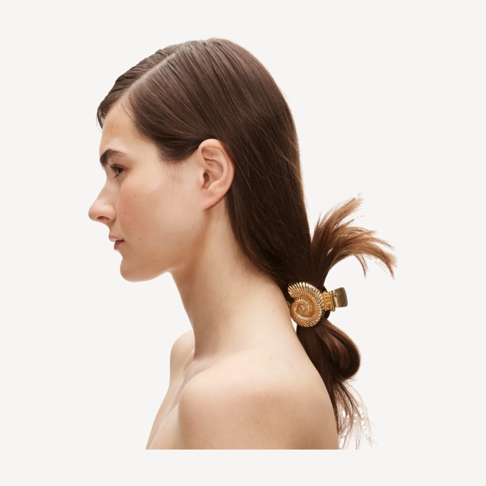 Metallic shell claw hair clip
