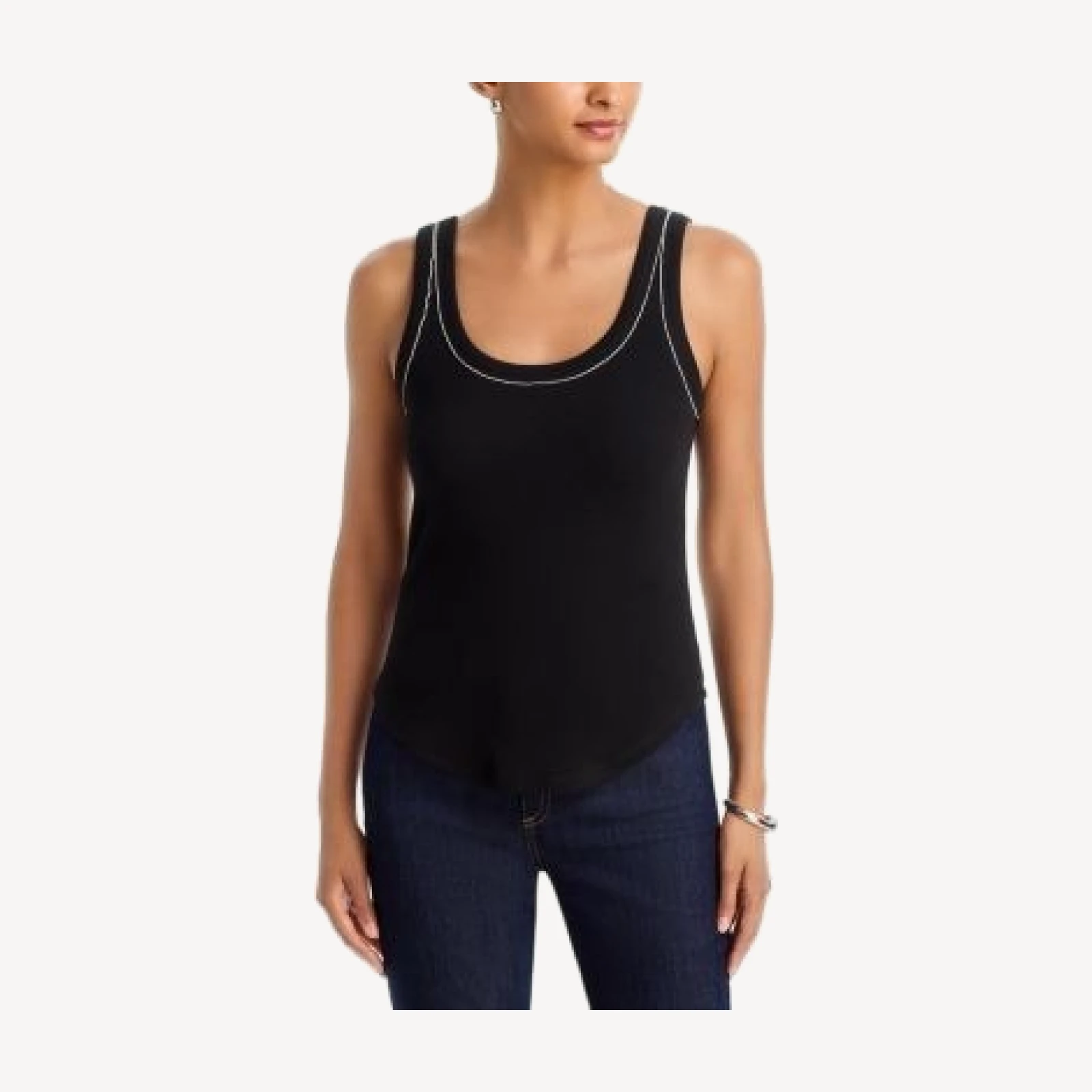 Cinq a Sept Wilma Cotton Stretch Embellished Tank