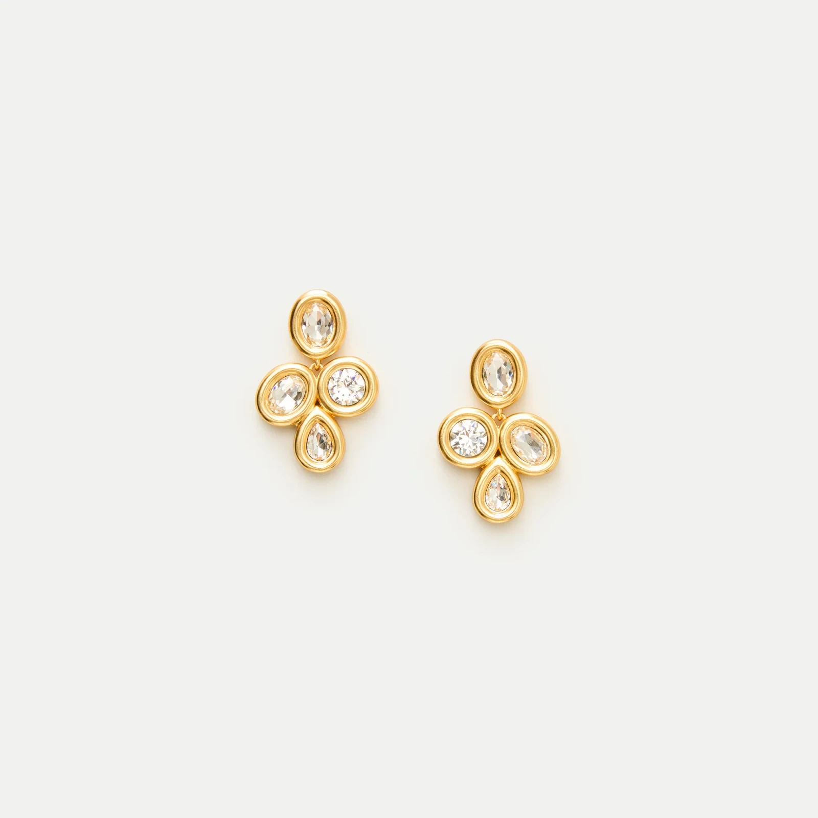 Bezel drop earrings