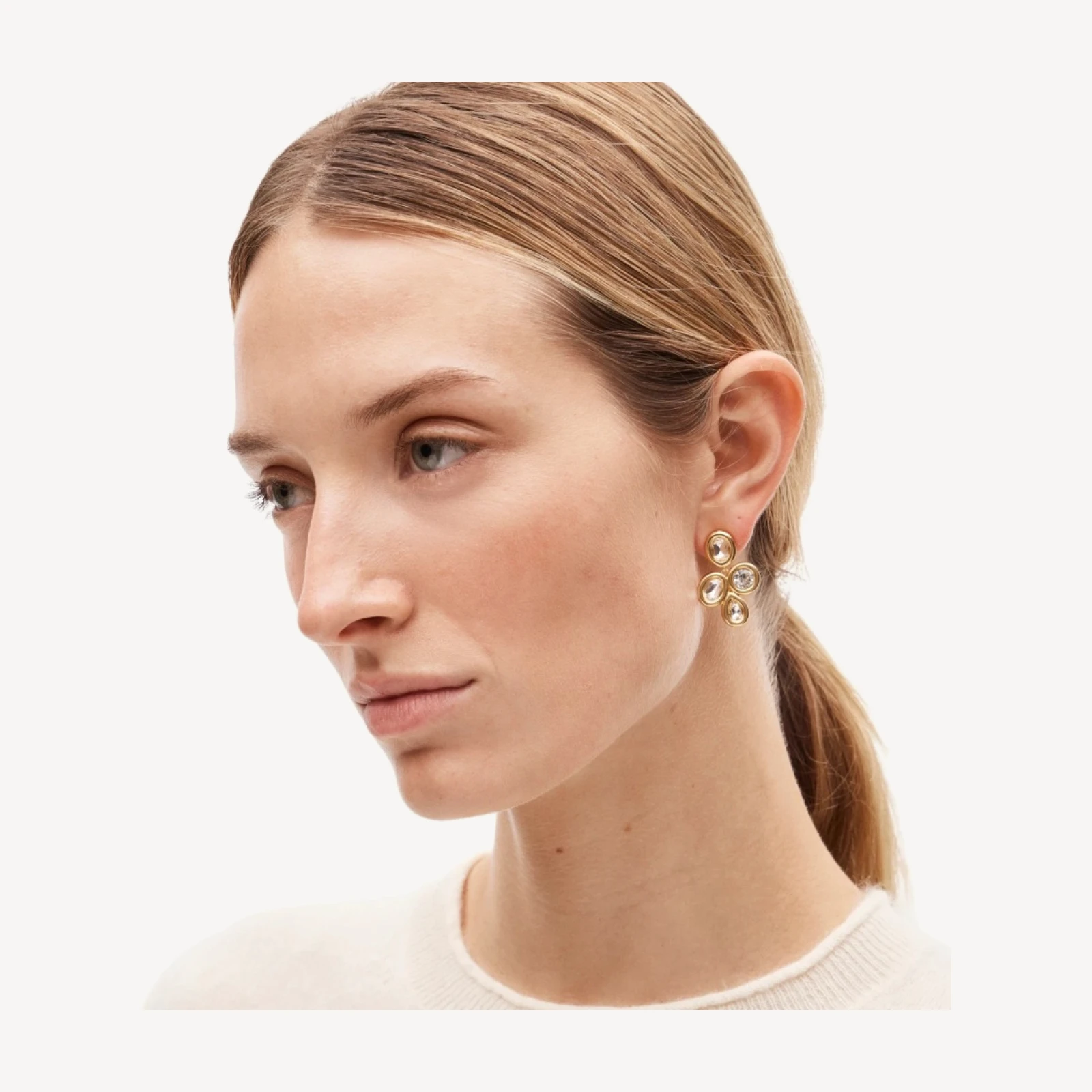 Bezel drop earrings