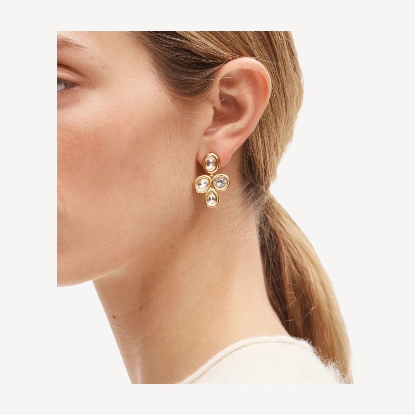 Bezel drop earrings
