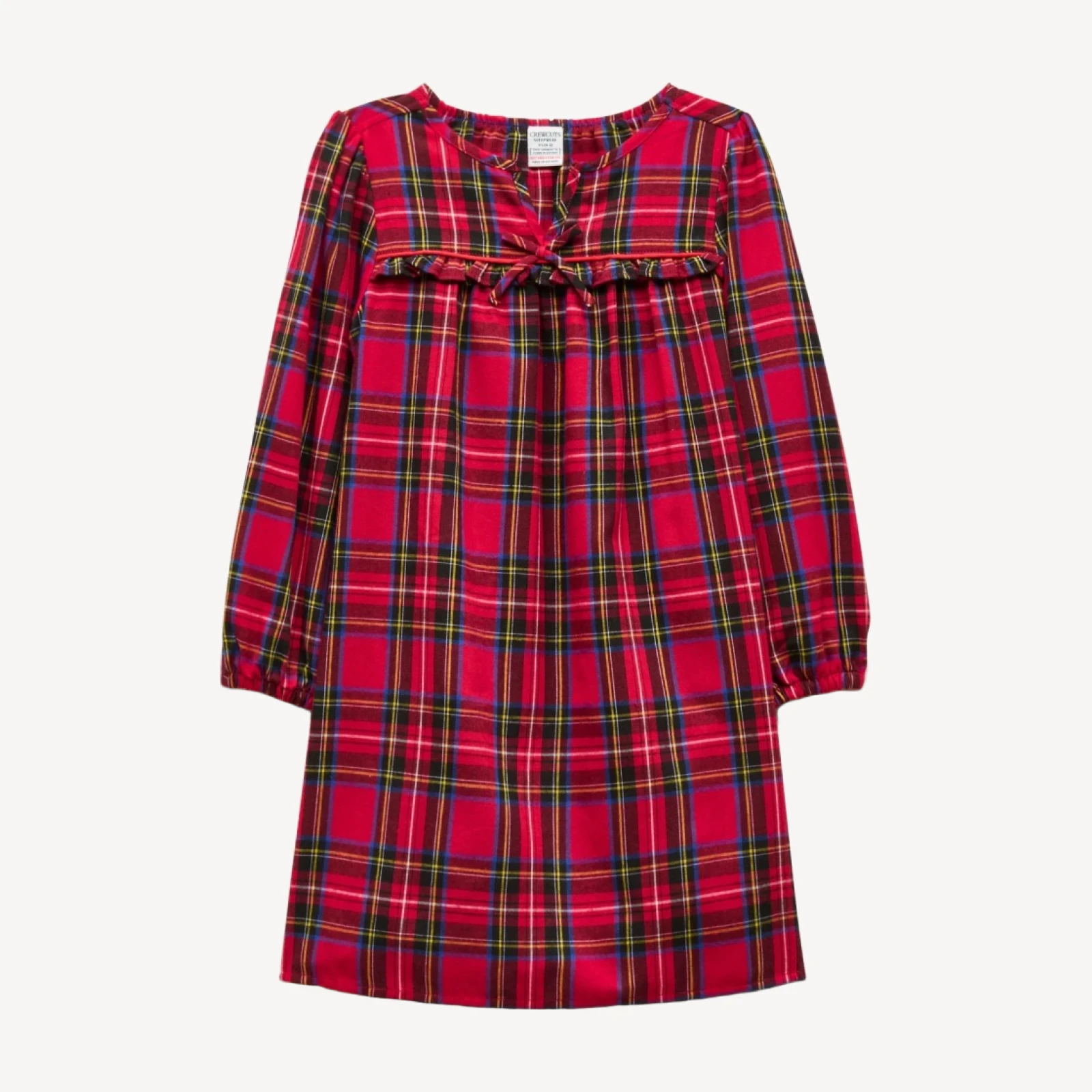 Girls' flannel nightgown in plaid