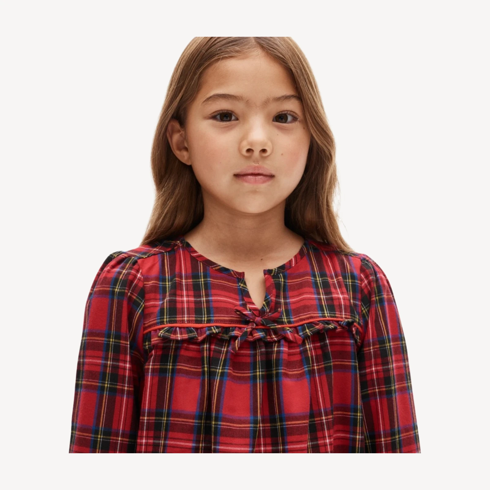 Girls' flannel nightgown in plaid