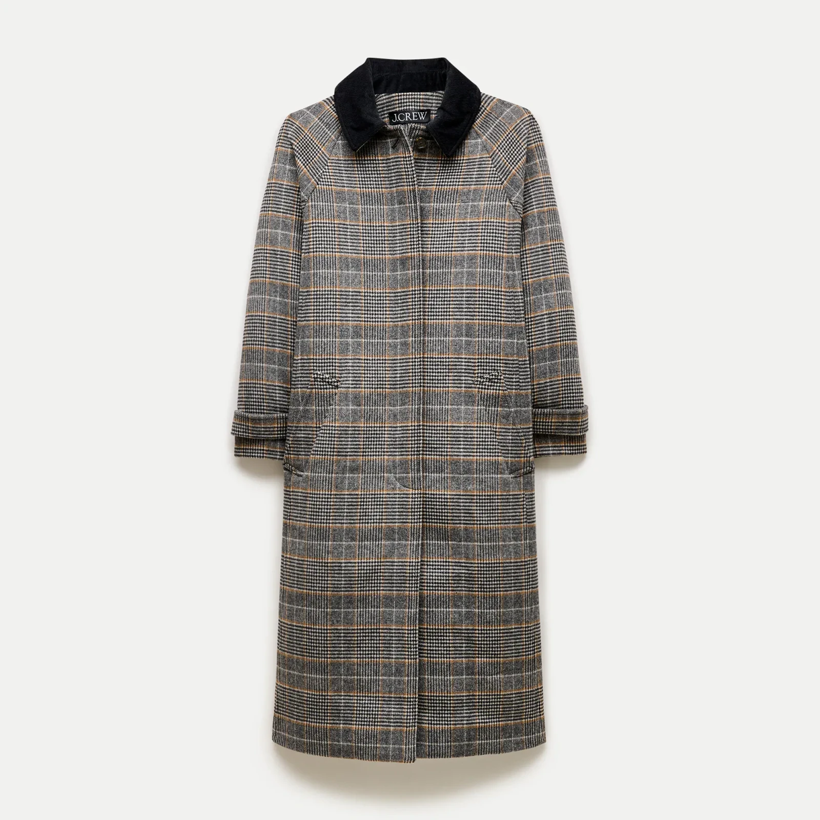 Women's long Barn Jacket™ in plaid wool blend