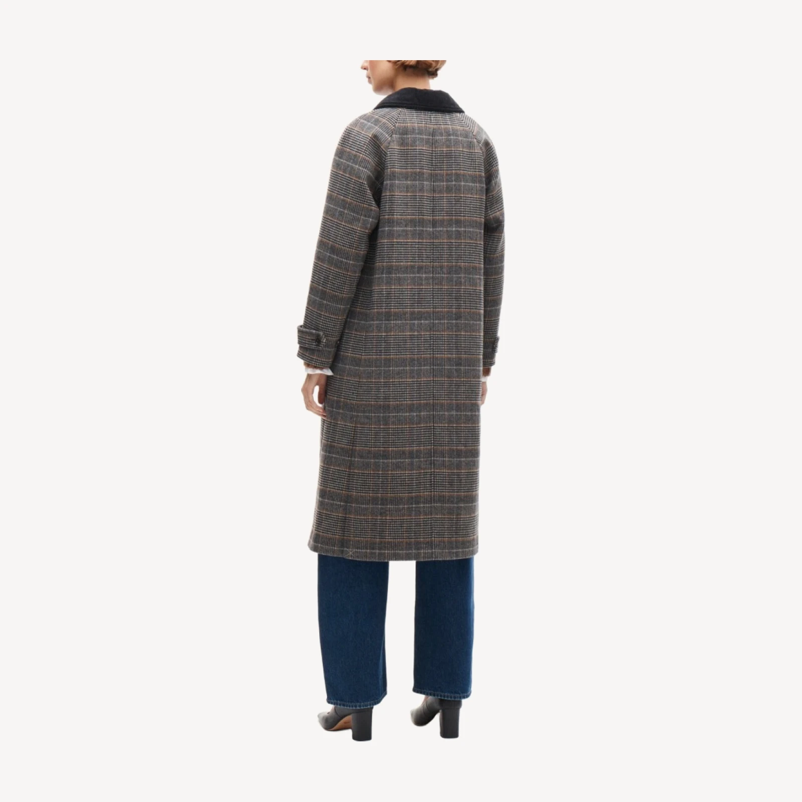 Women's long Barn Jacket™ in plaid wool blend