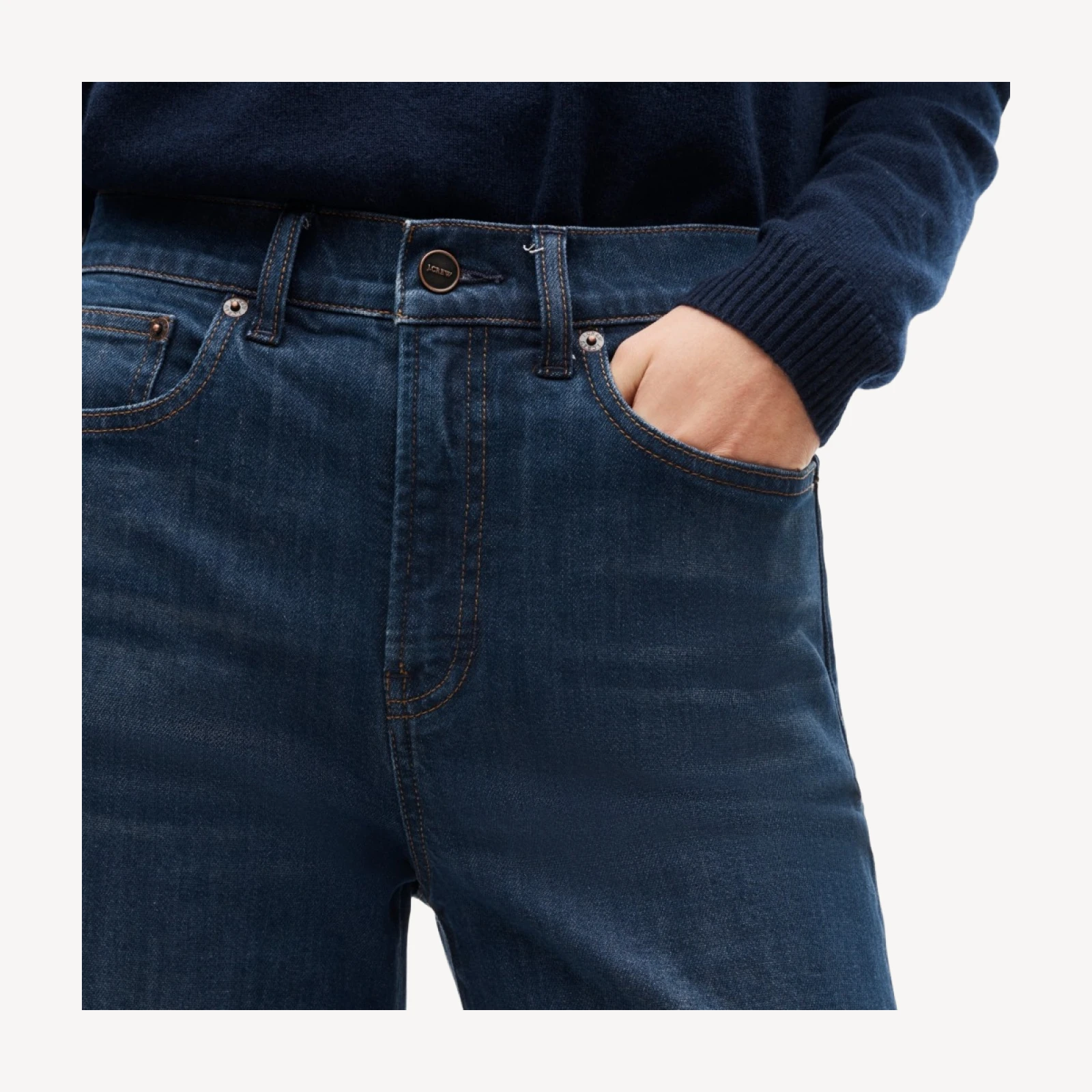 High-waisted denim trouser jean