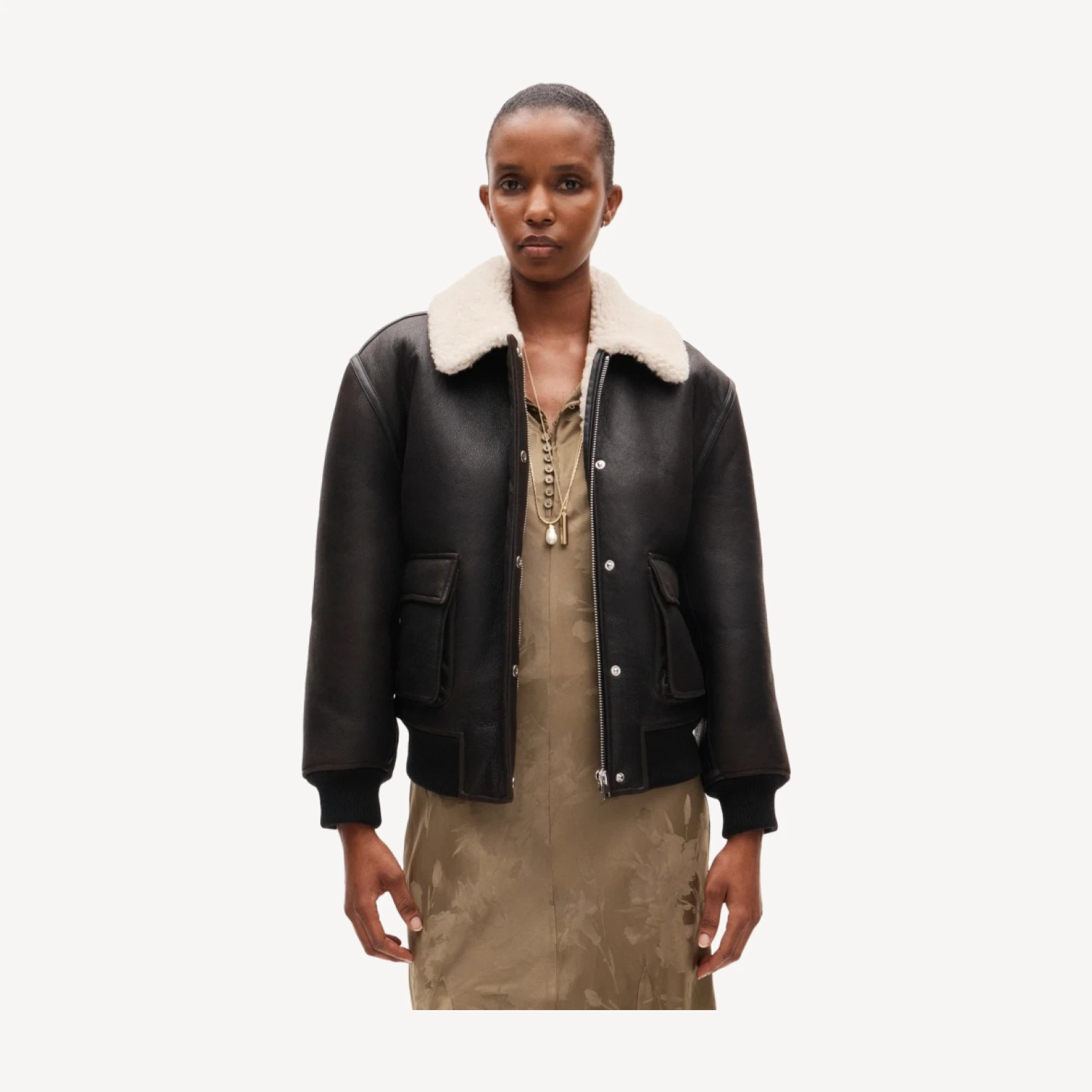 Collection real shearling leather jacket