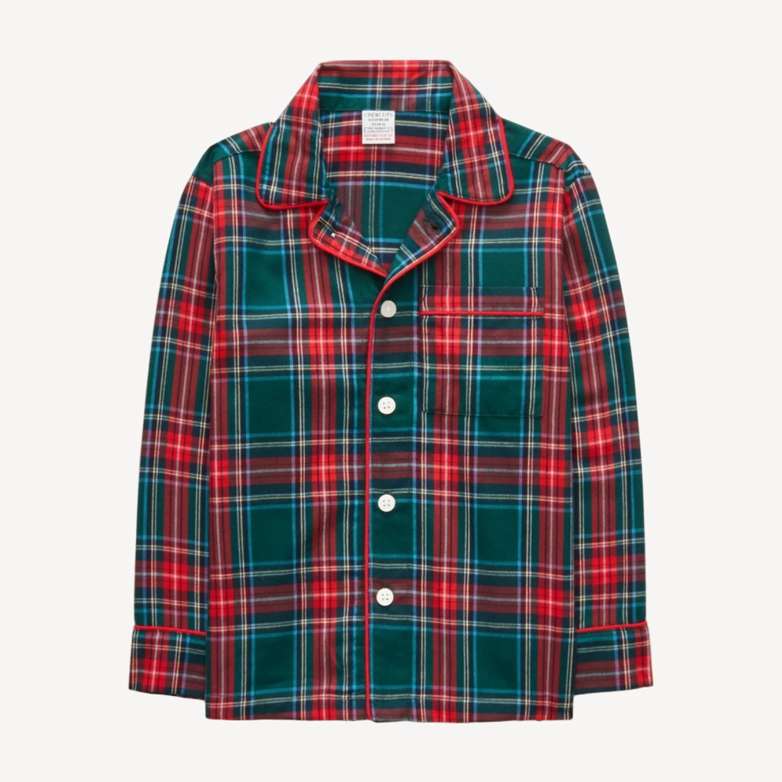 Kids' flannel pajama set in plaid