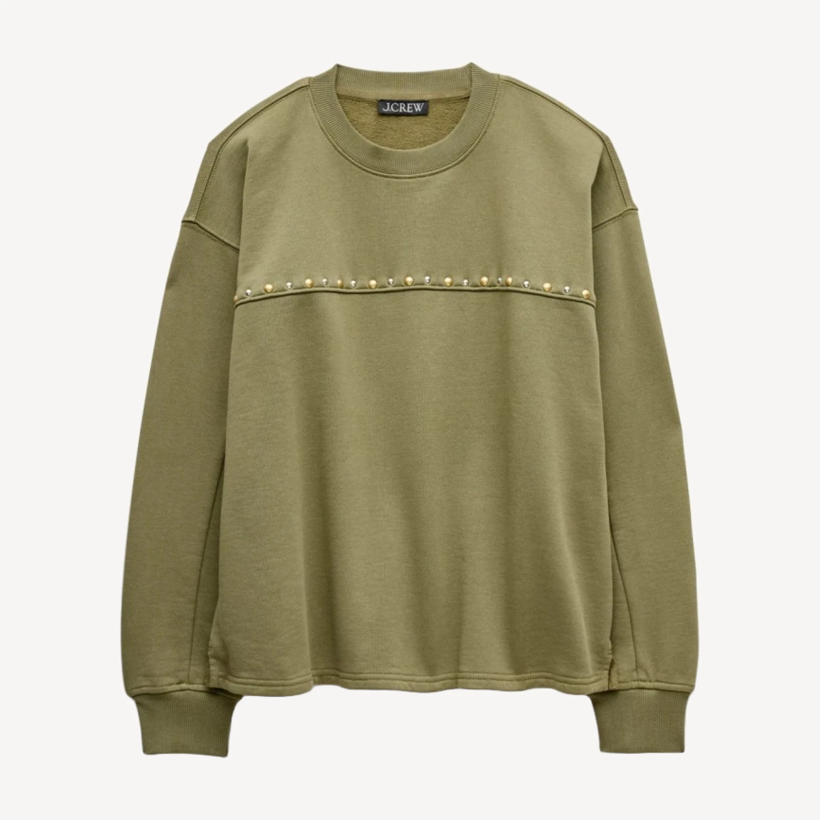 Embellished vintage fleece crewneck sweatshirt