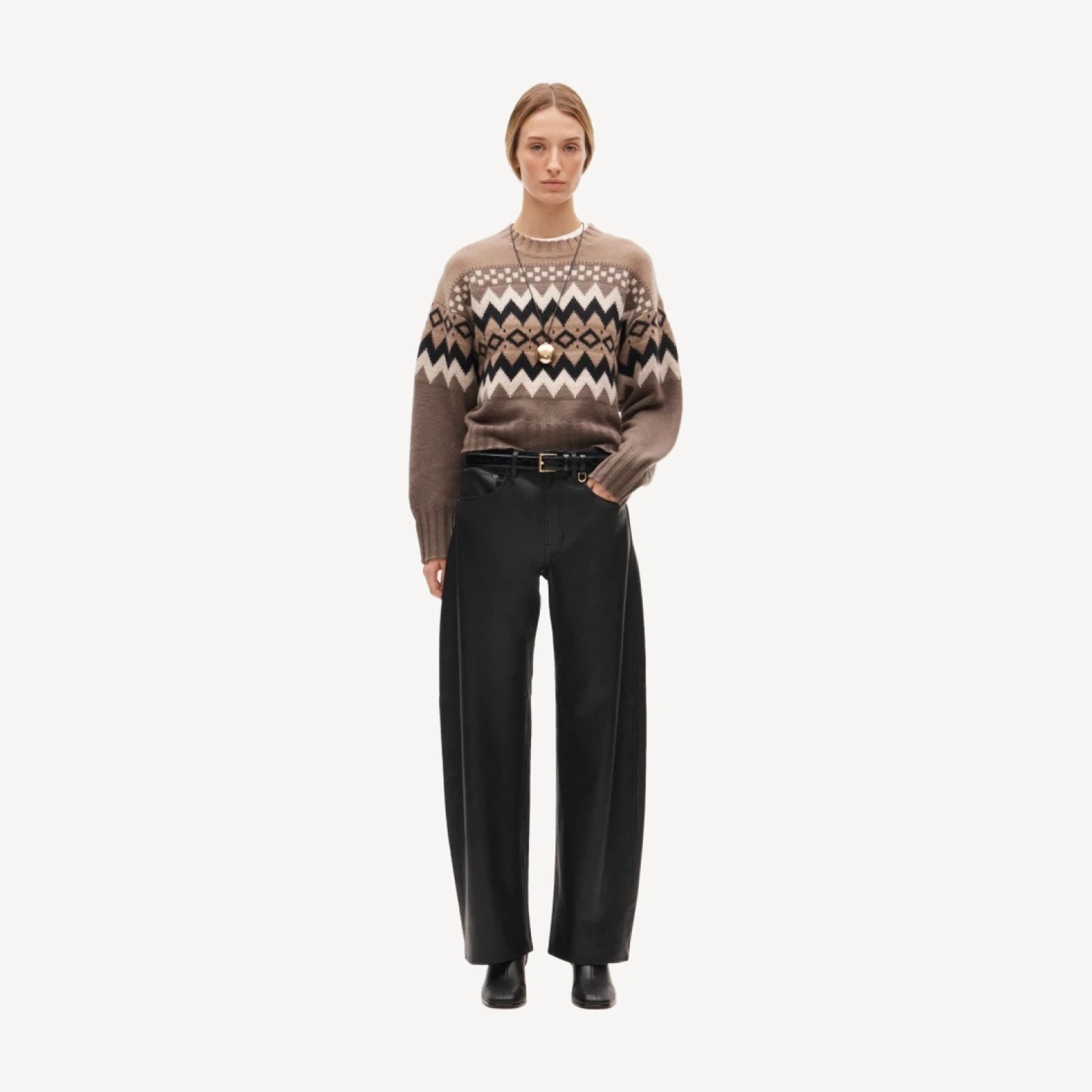 Zoe barrel pant in faux leather