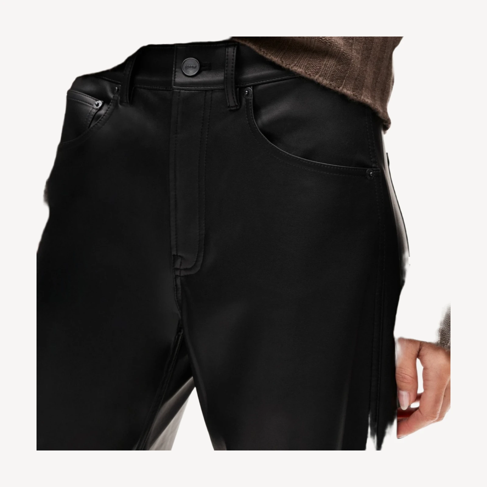 Zoe barrel pant in faux leather