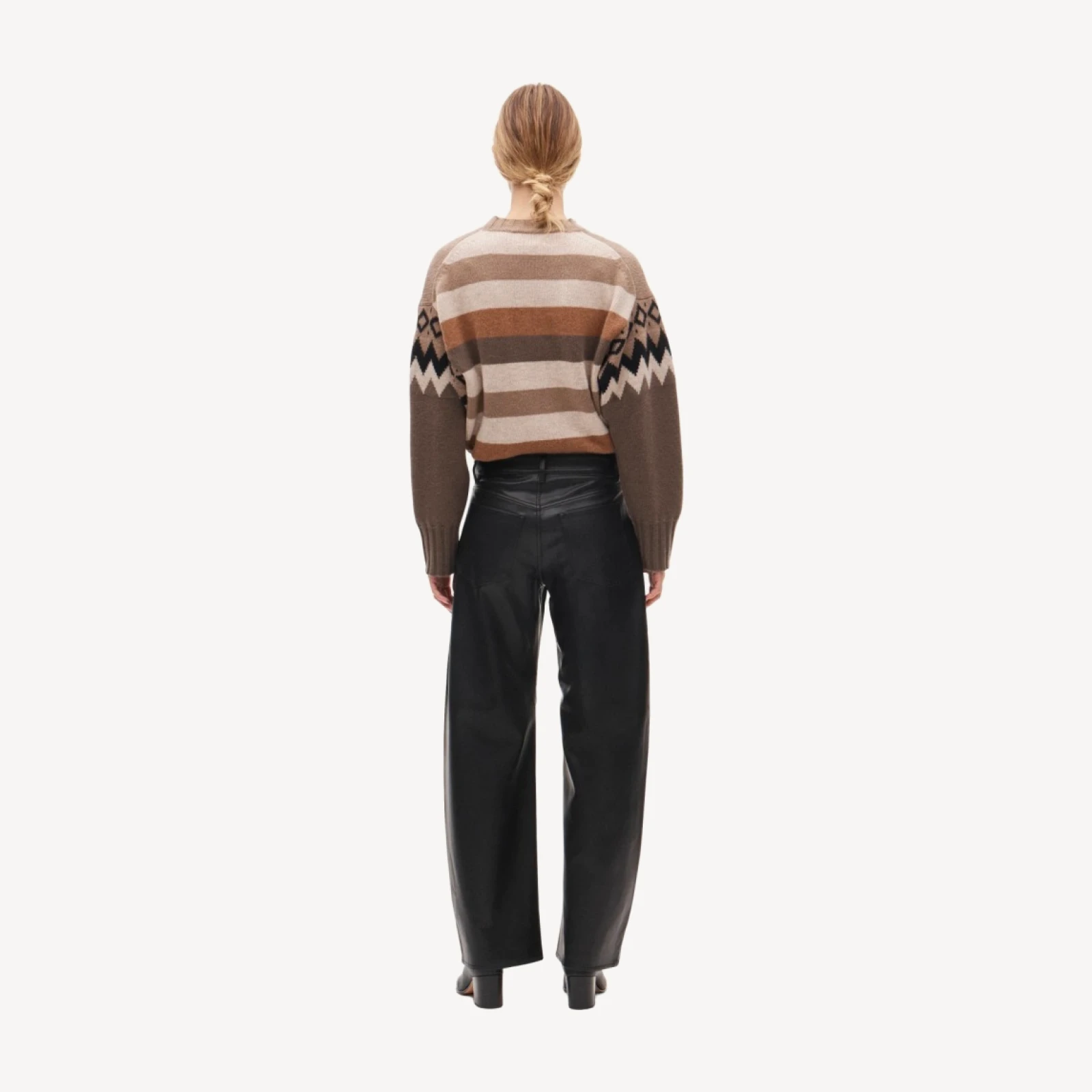 Zoe barrel pant in faux leather