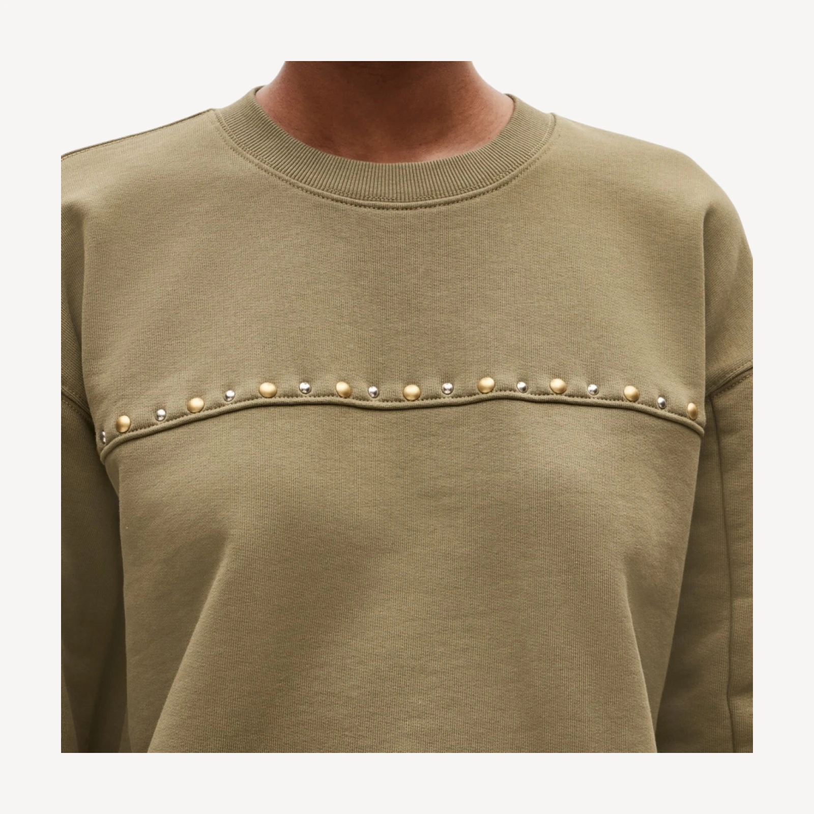 Embellished vintage fleece crewneck sweatshirt