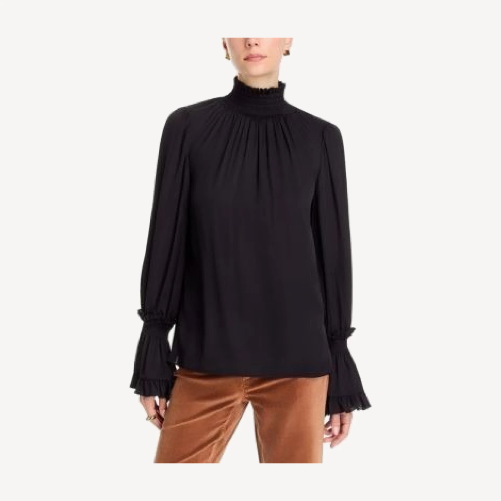 Kobi Halperin Maxine Silk Blend Smocked Neck Blouse