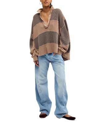 Free People Rainn Cotton Thermal Sweatshirt