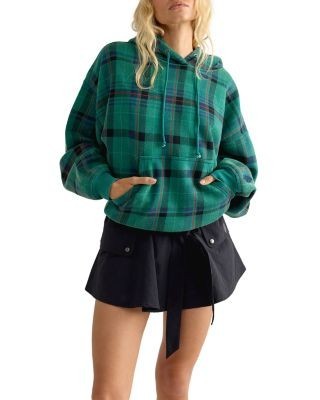 Free People Final Call Cotton Blend Printed Hoodie