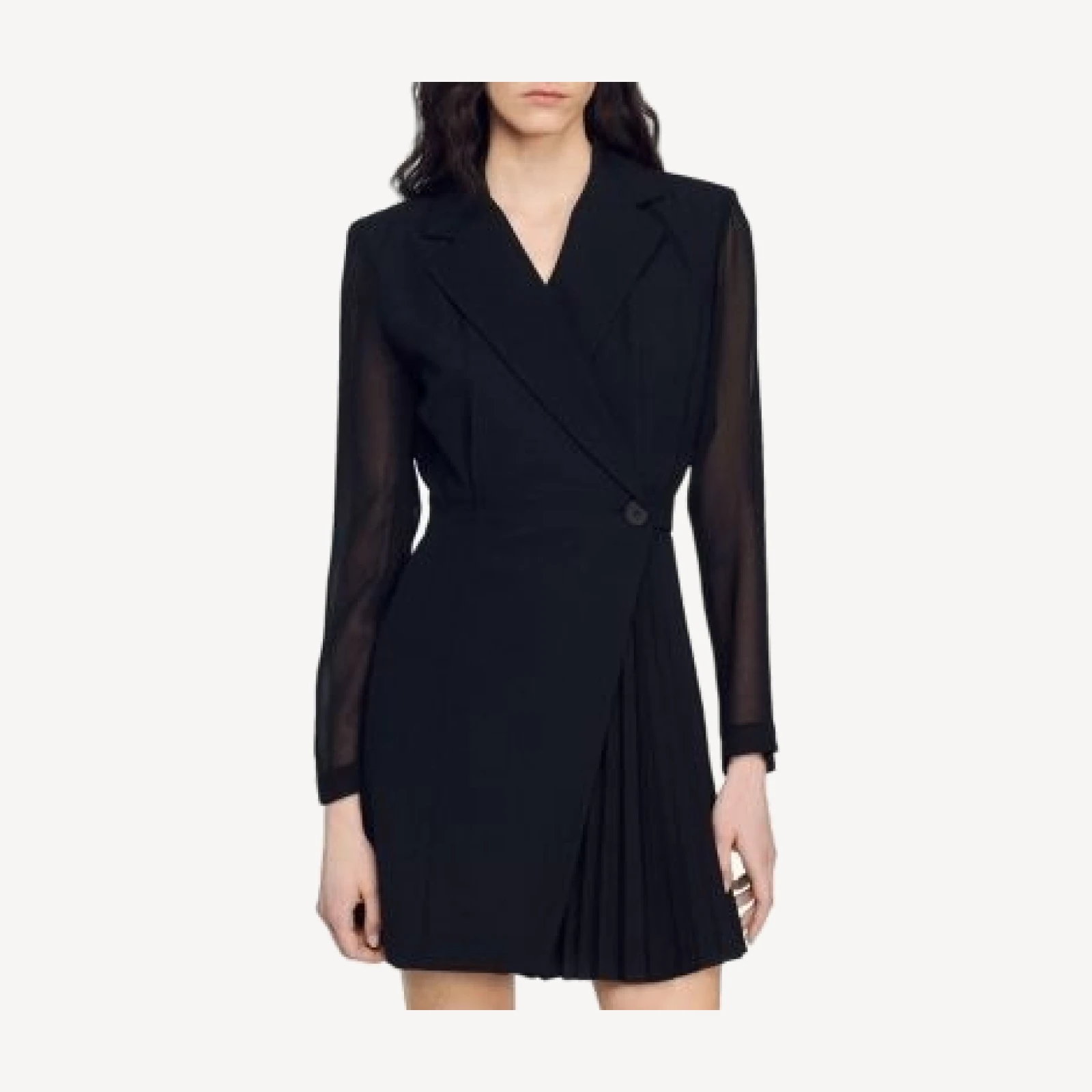 Sandro Lilela Contrast Sleeve Dress