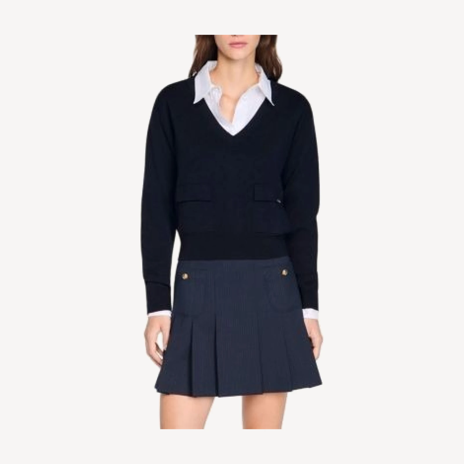 Sandro Wool V Neck Sweater