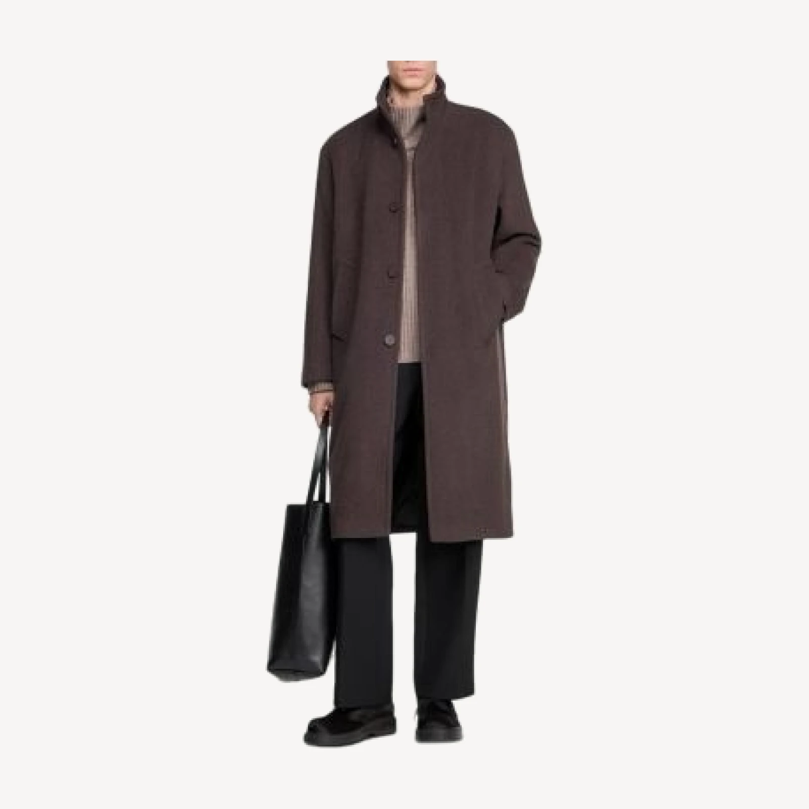 Sandro Owen Heath Long Wool Blend Coat