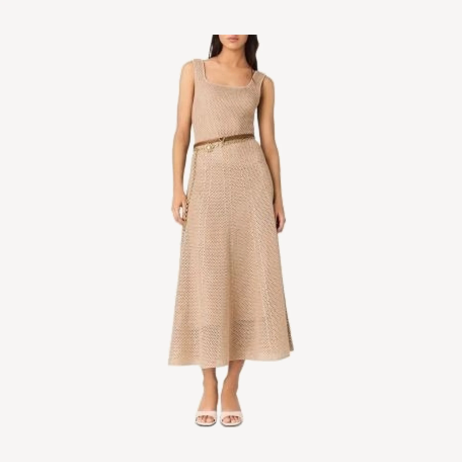 Maje Rhinestone Knit Midi Dress