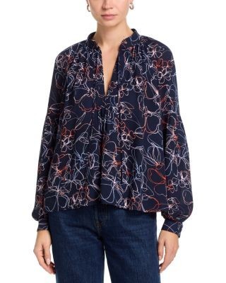 Cinq a Sept Malva Linework Floral Nanette Top