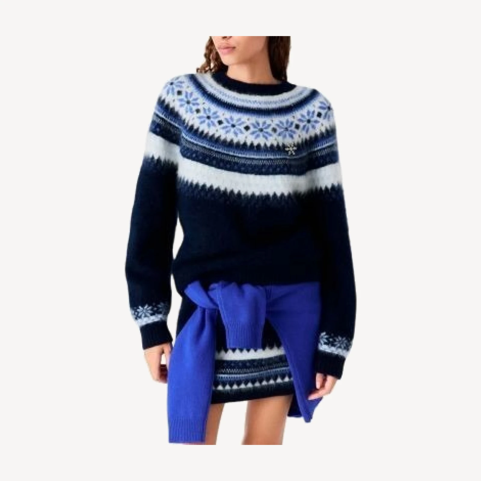 Maje Brushed Wool Jacquard Fair Isle Sweater