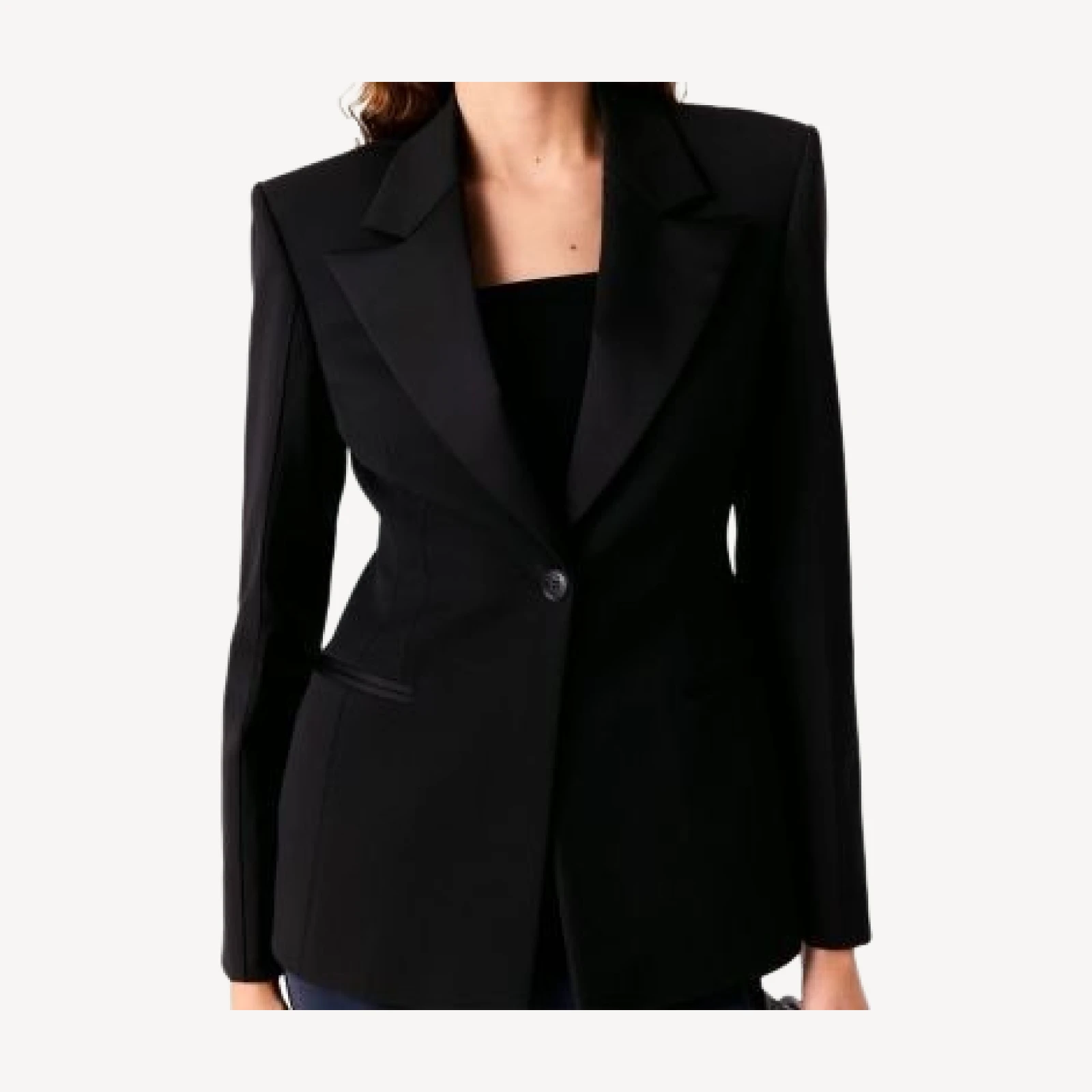 Maje Varly Slim Fit Tuxedo Blazer