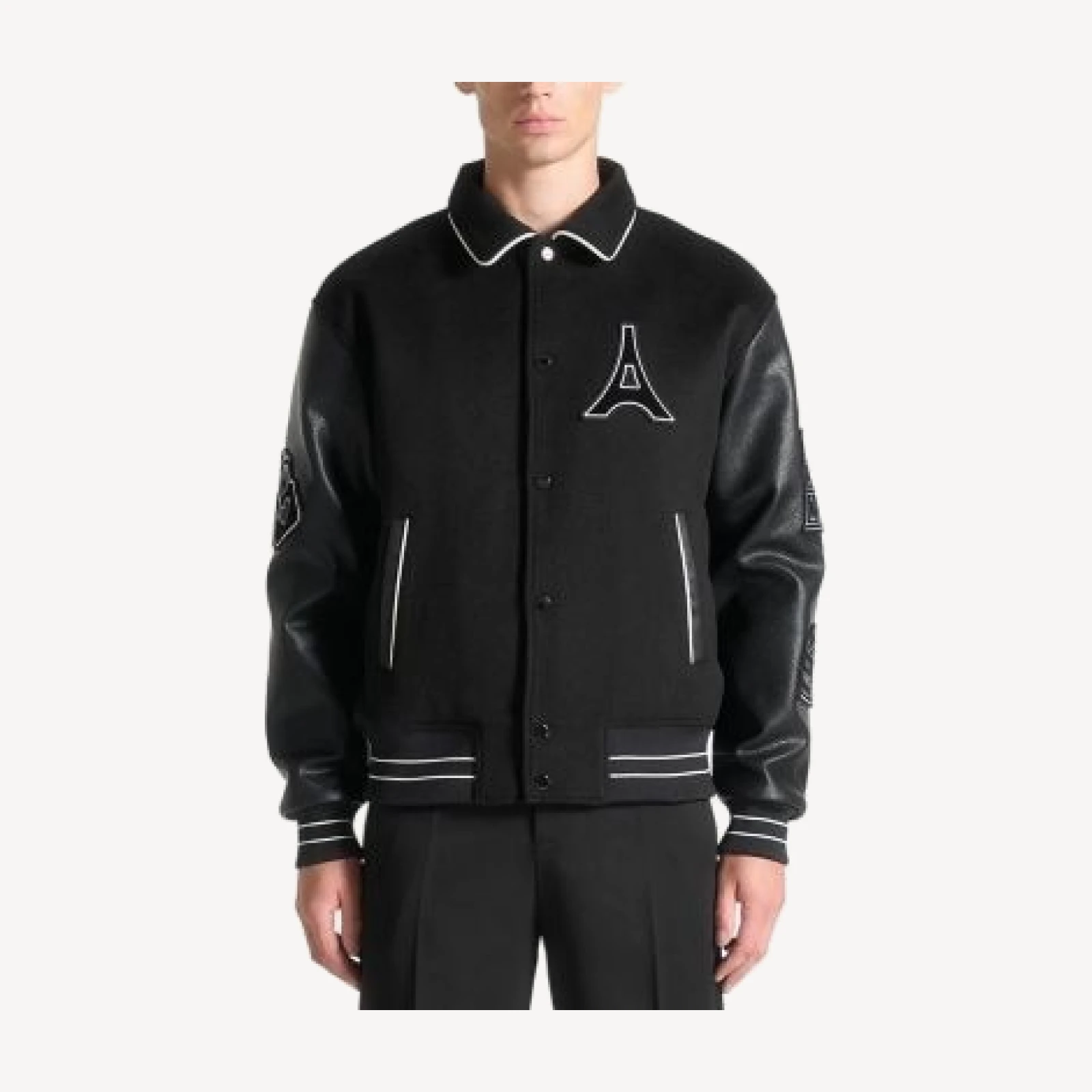Maniere De Voir Oscar Mona Lisa Wool Blend Varsity Jacket