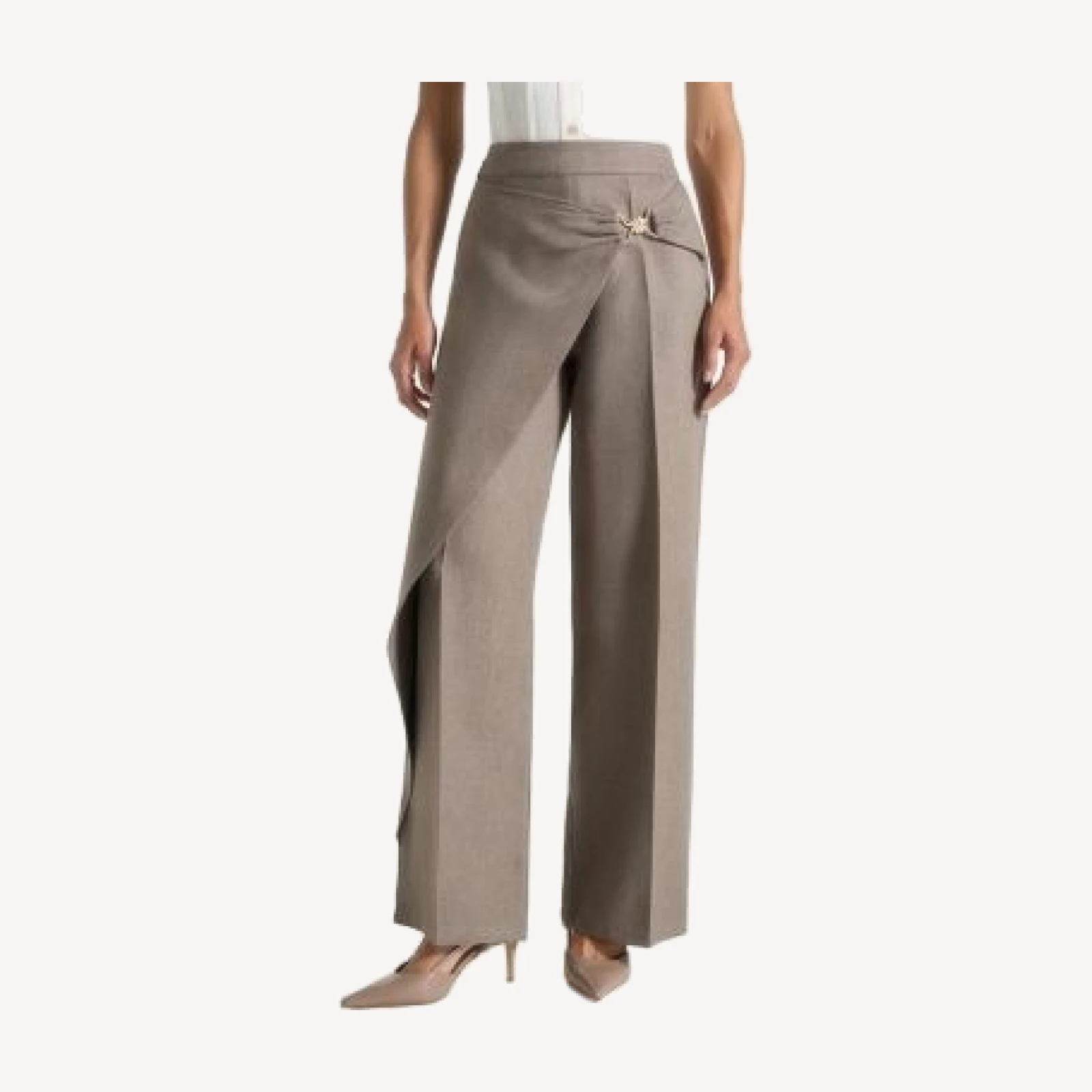 Maniere De Voir Beryl Wrap Trousers with Hardware Detail