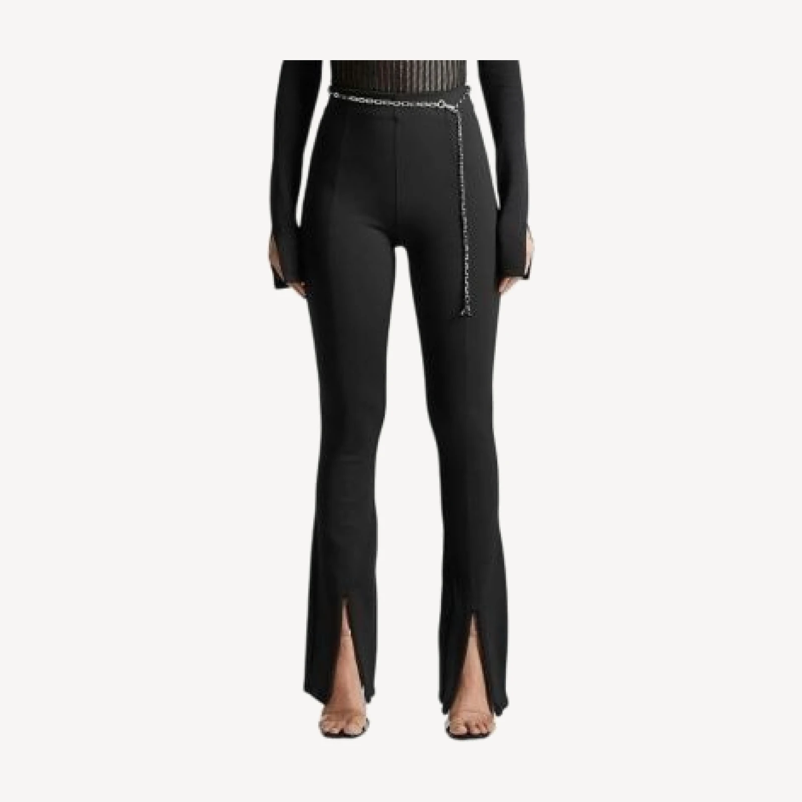 Maniere De Voir Fit and Flare Leggings with Chain