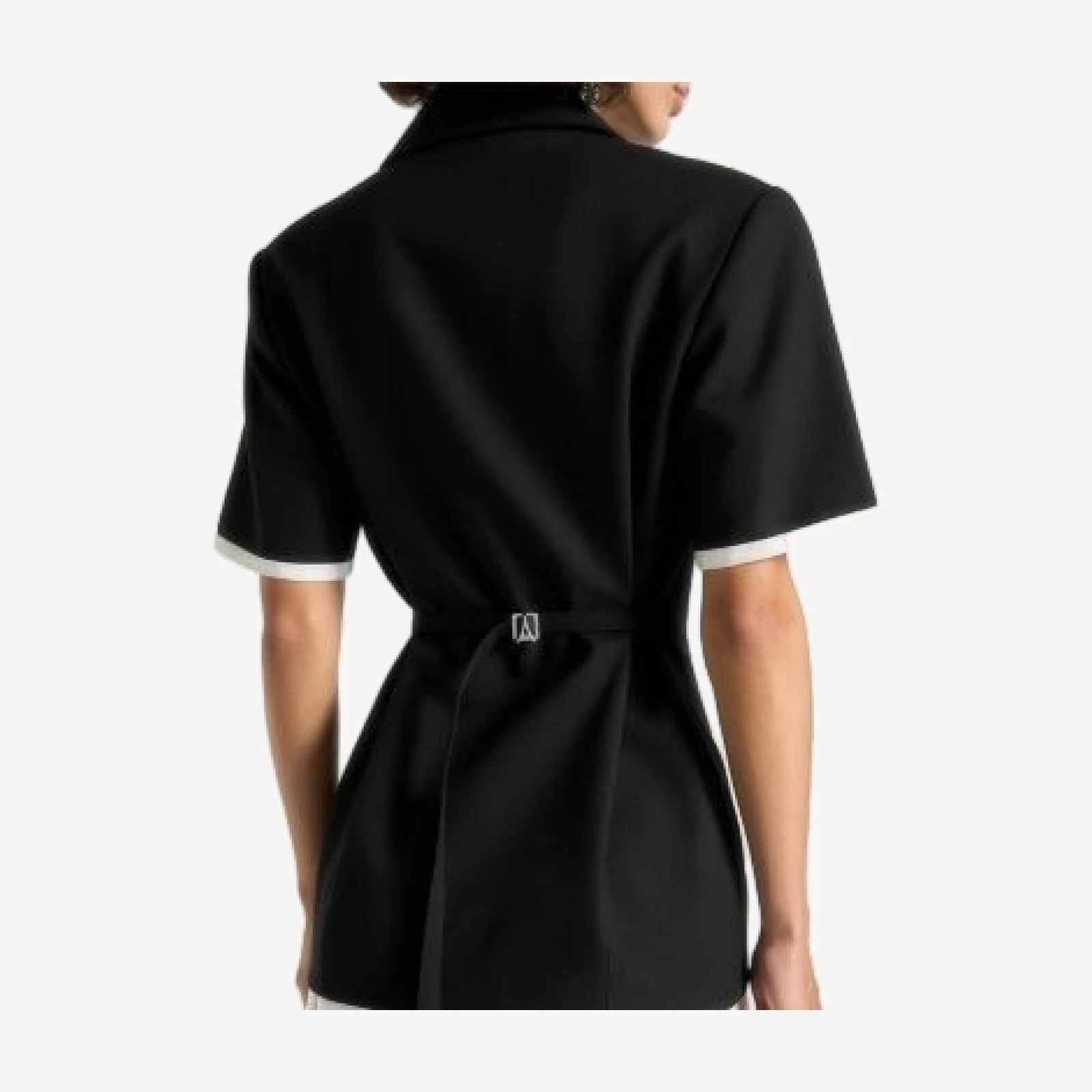 Maniere De Voir Baya Tailored Cinch Waist Pleated Blazer Dress