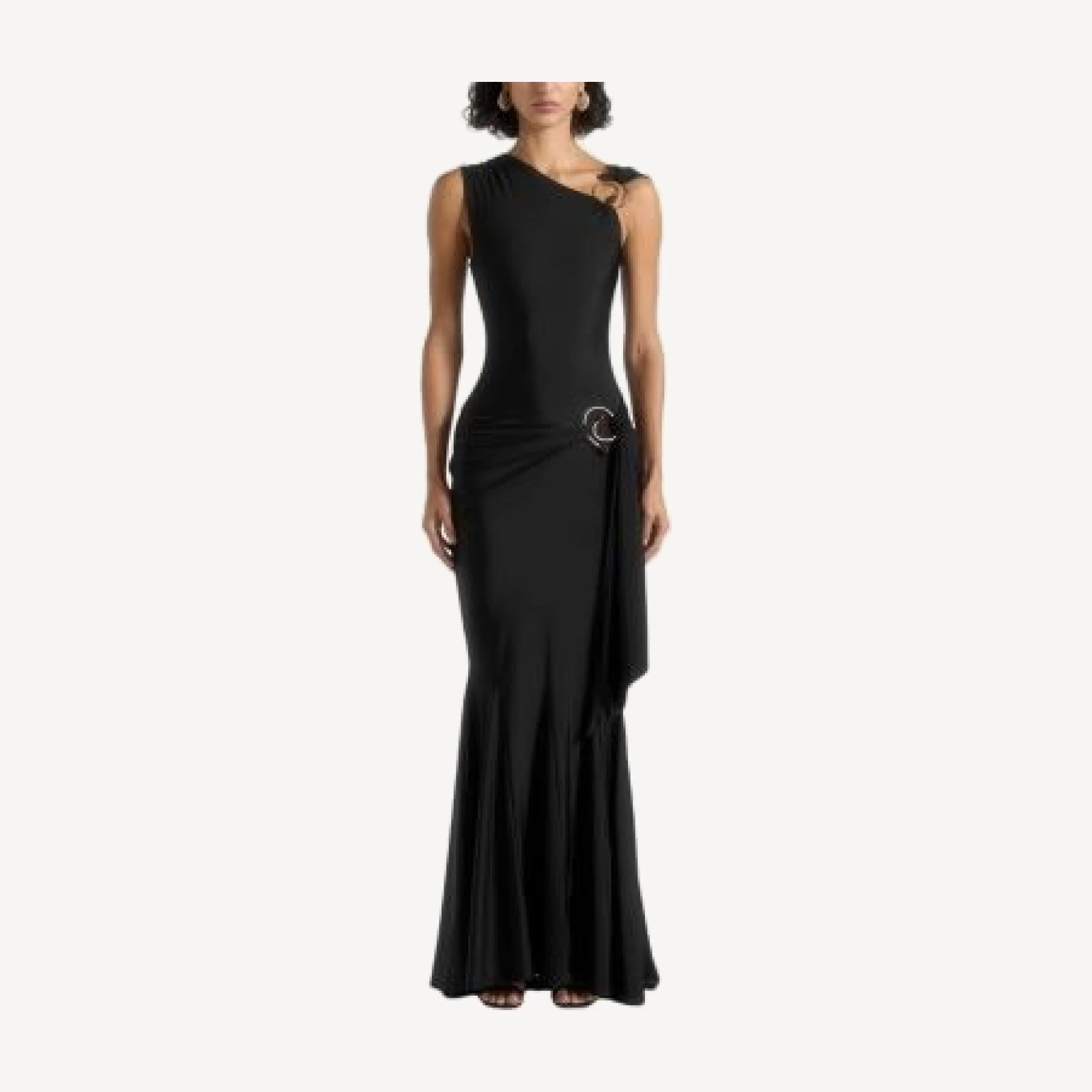 Maniere De Voir Rania Asymmetric Draped Midaxi Dress