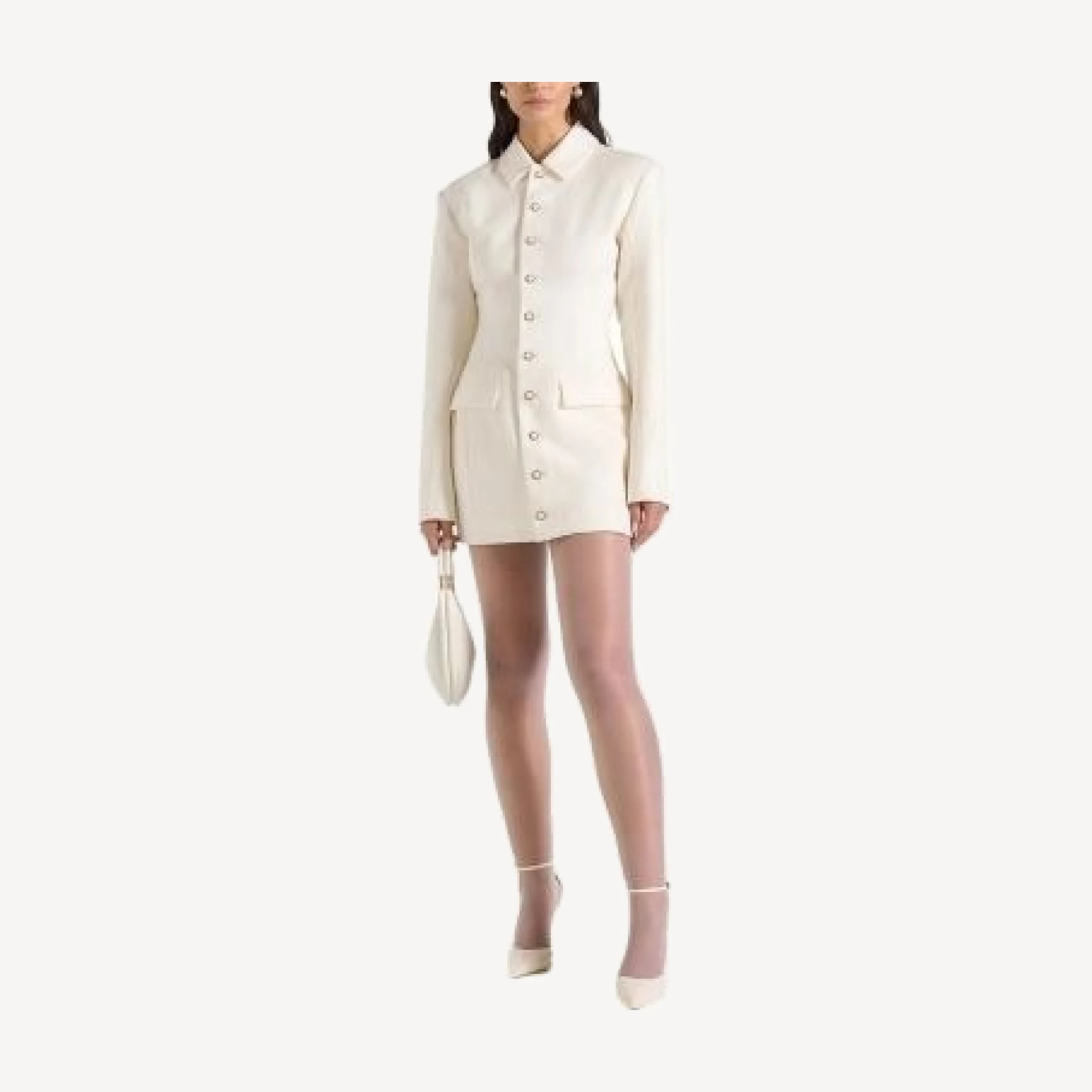 Maniere De Voir Amelie Cinch Button Up Blazer Dress