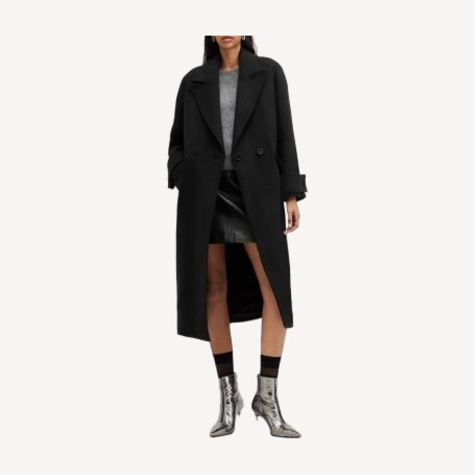 Allsaints Mabel Double Breasted Oversized Coat