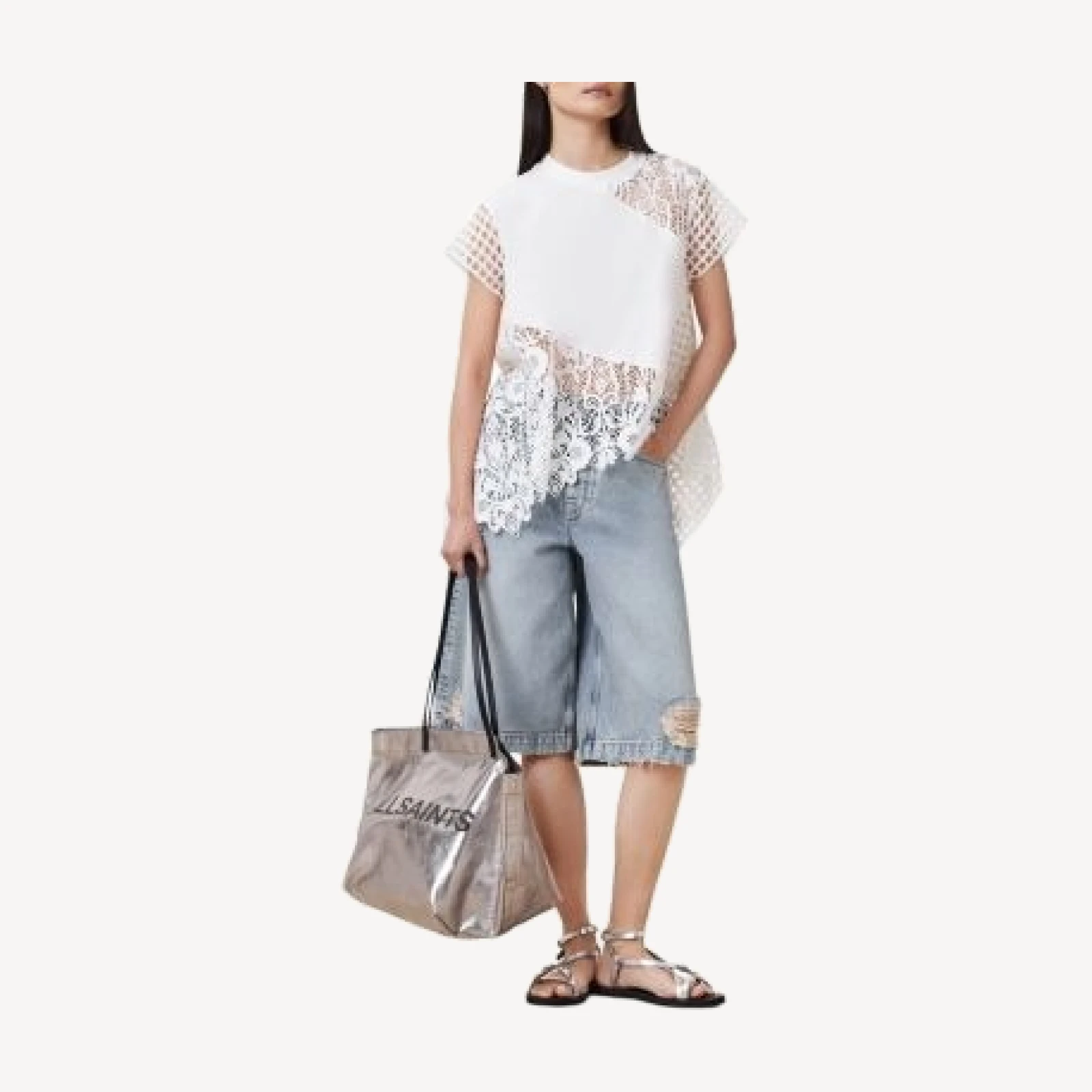 Allsaints Zala Crocheted Lace Top