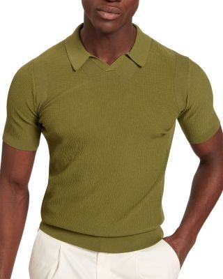 Ted Baker Aindrea Textured Rib Open Neck Knitted Polo Shirt