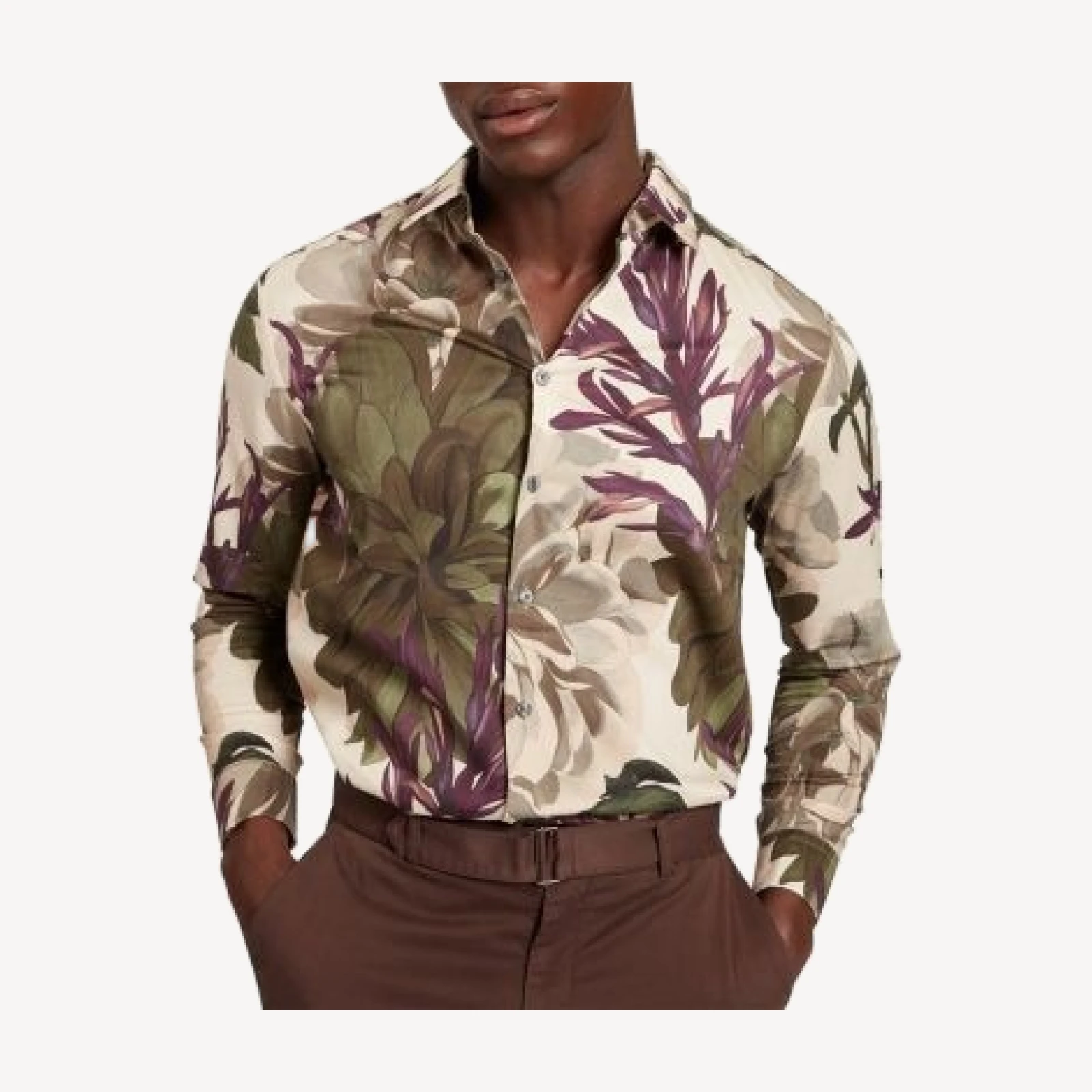 Ted Baker Wetherb Bold Bloom Print Regular Fit Shirt