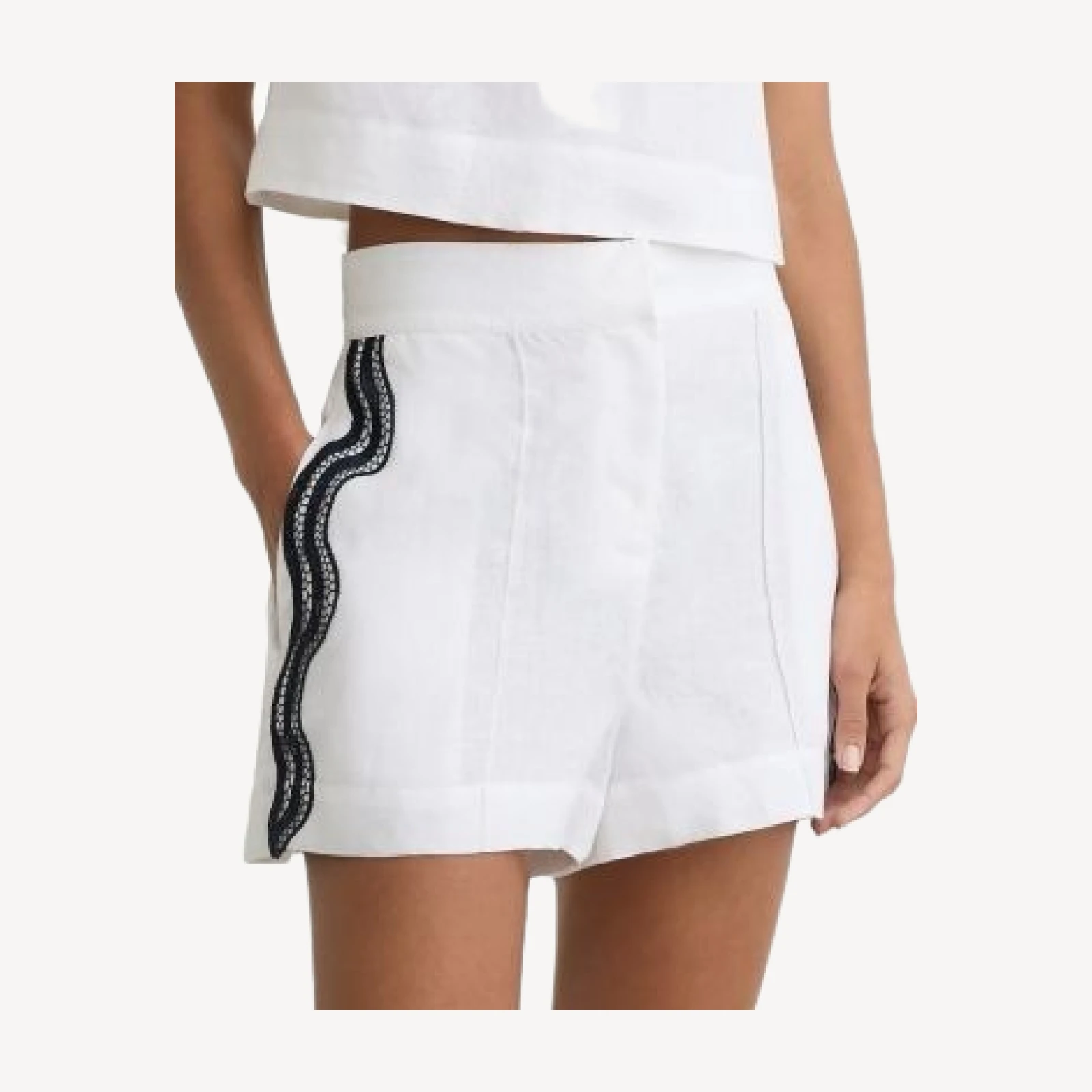 Reiss Felicity Scallop Edge Linen Shorts