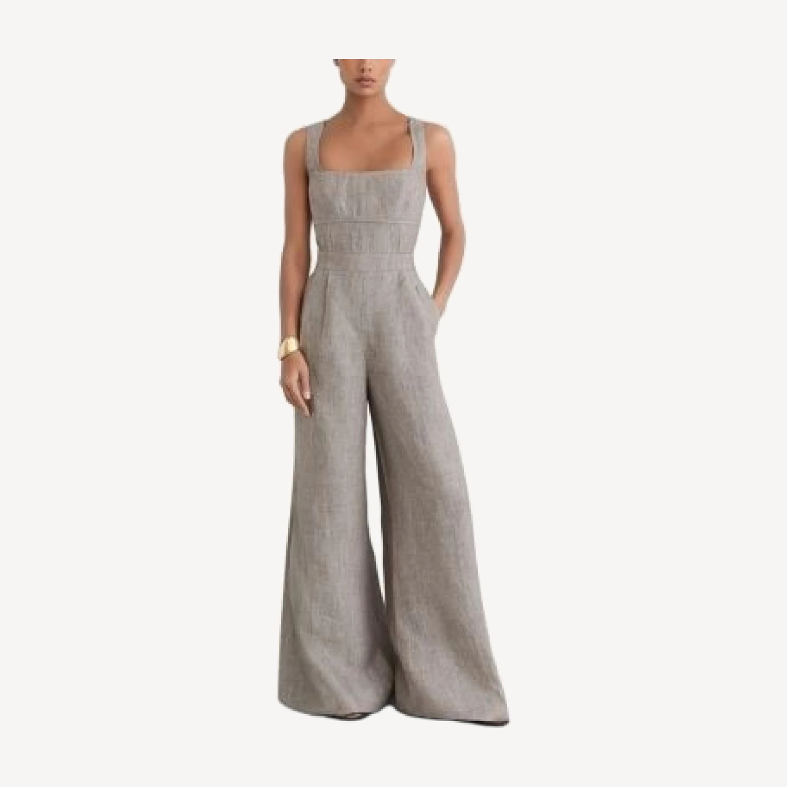 Reiss Petite Structured Linen Jumpsuit
