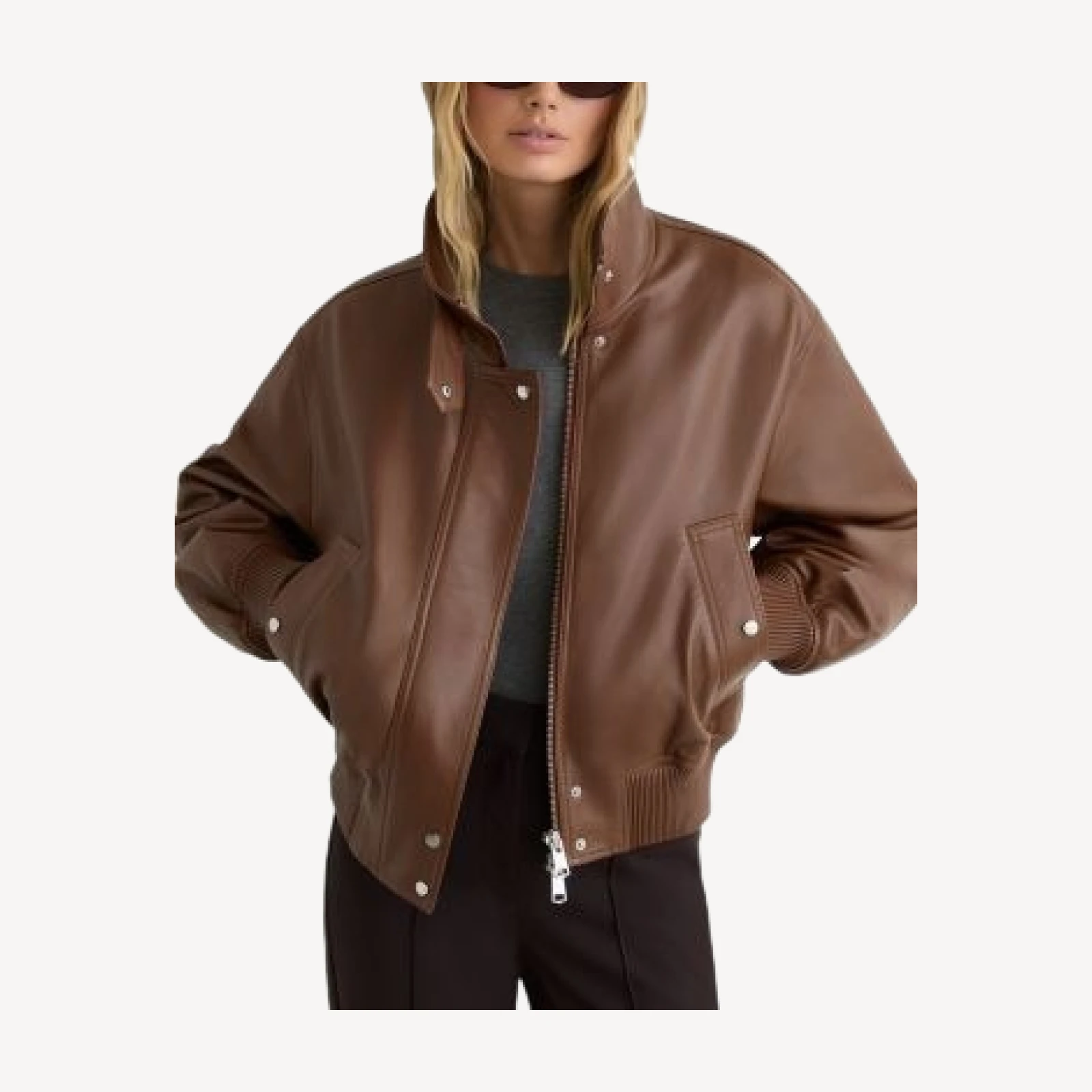 Reiss Cara Leather Jacket