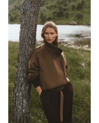 Reiss Lea Belted Wool Blend Coat