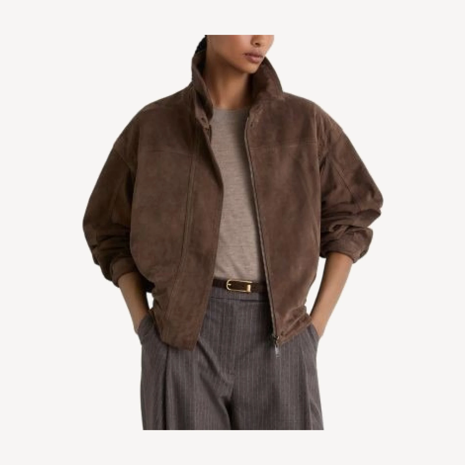 Reiss Petite Cooper Relaxed Suede Jacket