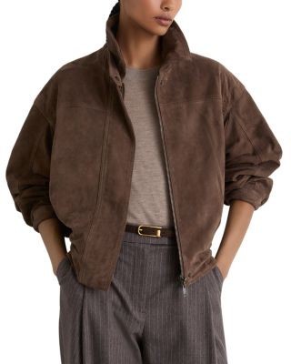 Reiss Petite Cooper Relaxed Suede Jacket