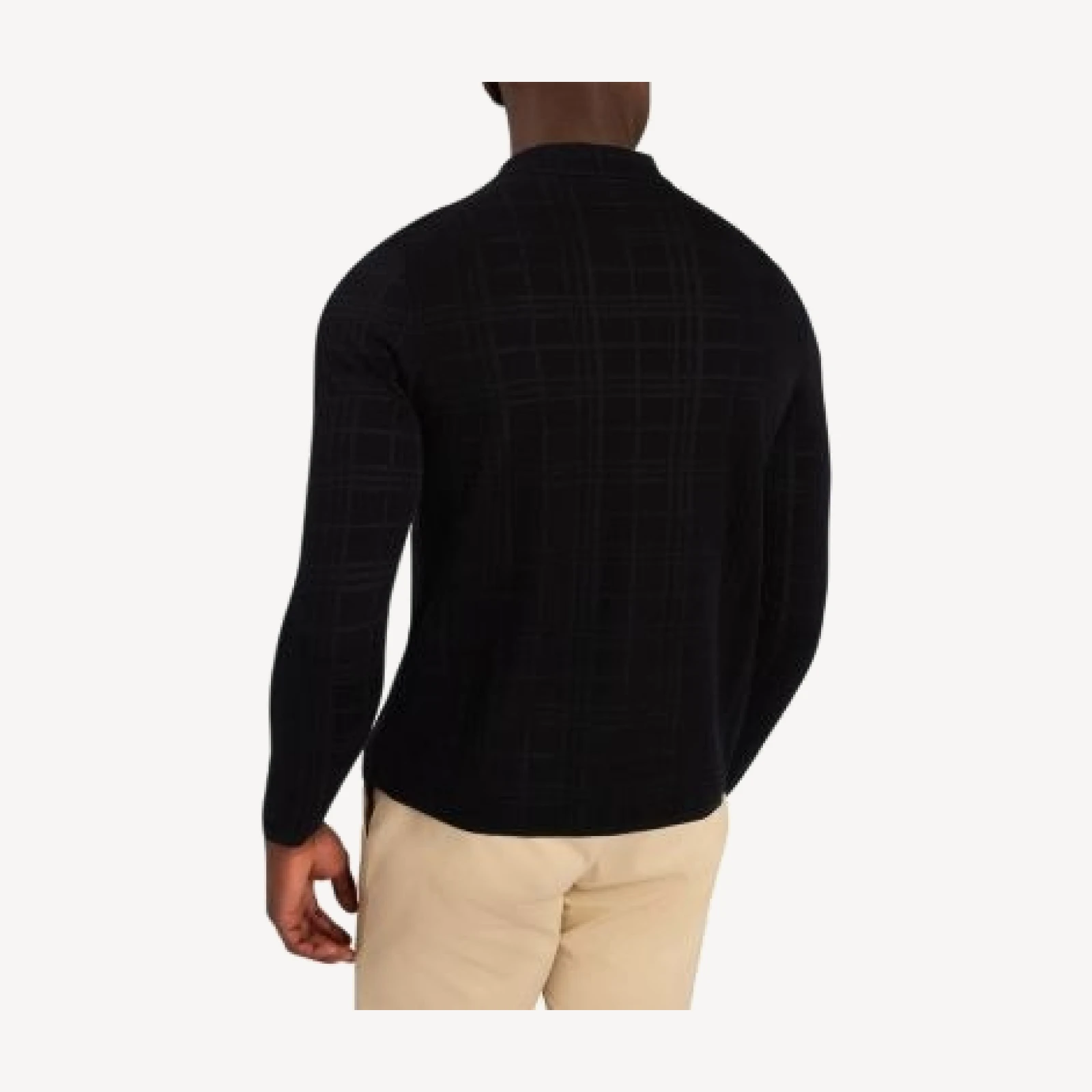 Ted Baker Mcline Soft Check Long Sleeve Sweater Polo