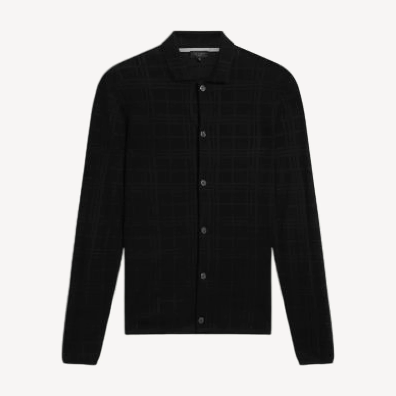 Ted Baker Mcline Soft Check Long Sleeve Sweater Polo